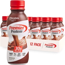 Premier Protein Shake: Chocolate, 30g Protein, 1g Sugar, 24 Vitamins, 11.5 oz, Pack of 12