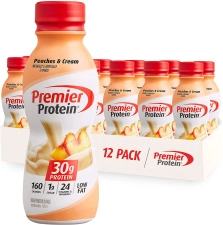 Premier Protein Peaches Cream 30g Shake 11.5 Fl Oz Bottle 12 Pack