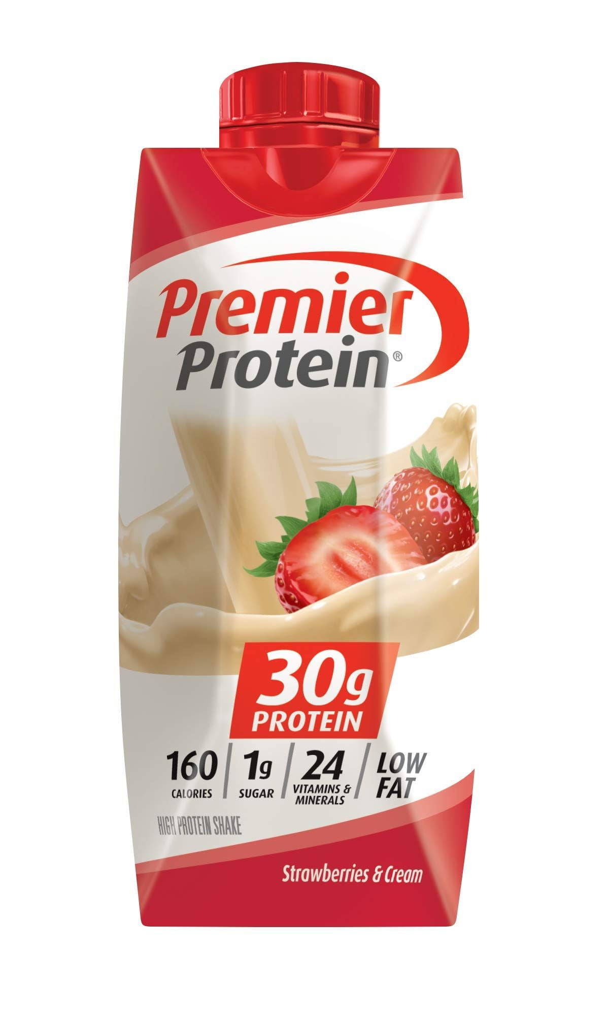 Premier Protein 30G Strawberry Cream Shakes 11 Fl Oz, 44 Fl Oz Pack of 4