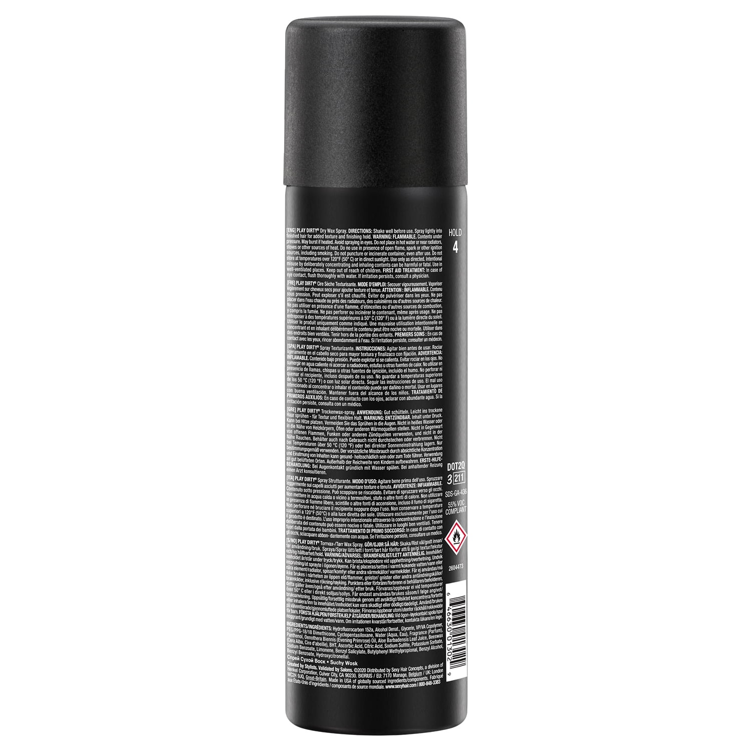 Sexy Hair Play Dirty Dry Wax Spray 4.8 oz for Effortless Styling