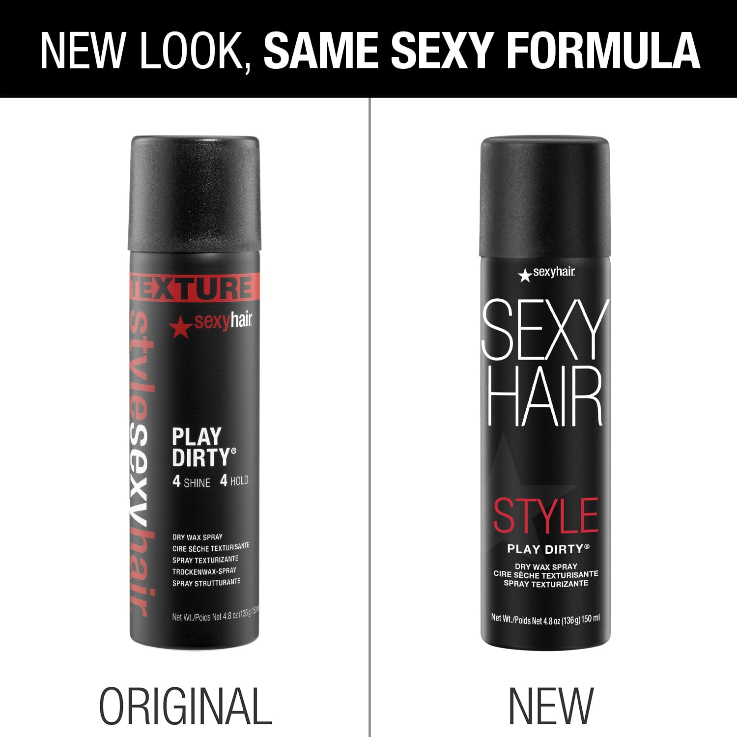 Sexy Hair Play Dirty Dry Wax Spray 4.8 oz for Effortless Styling