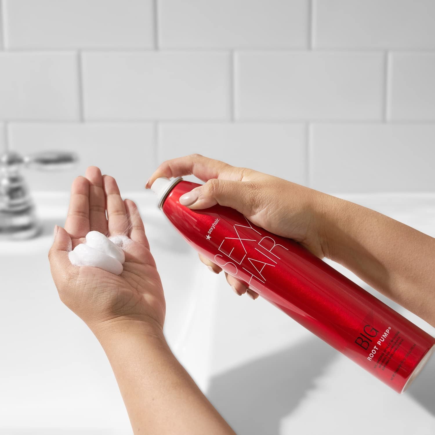 Sexy Hair Root Pump Volumizing Spray Mousse 10oz - Hair Styling Product for Volume Boost