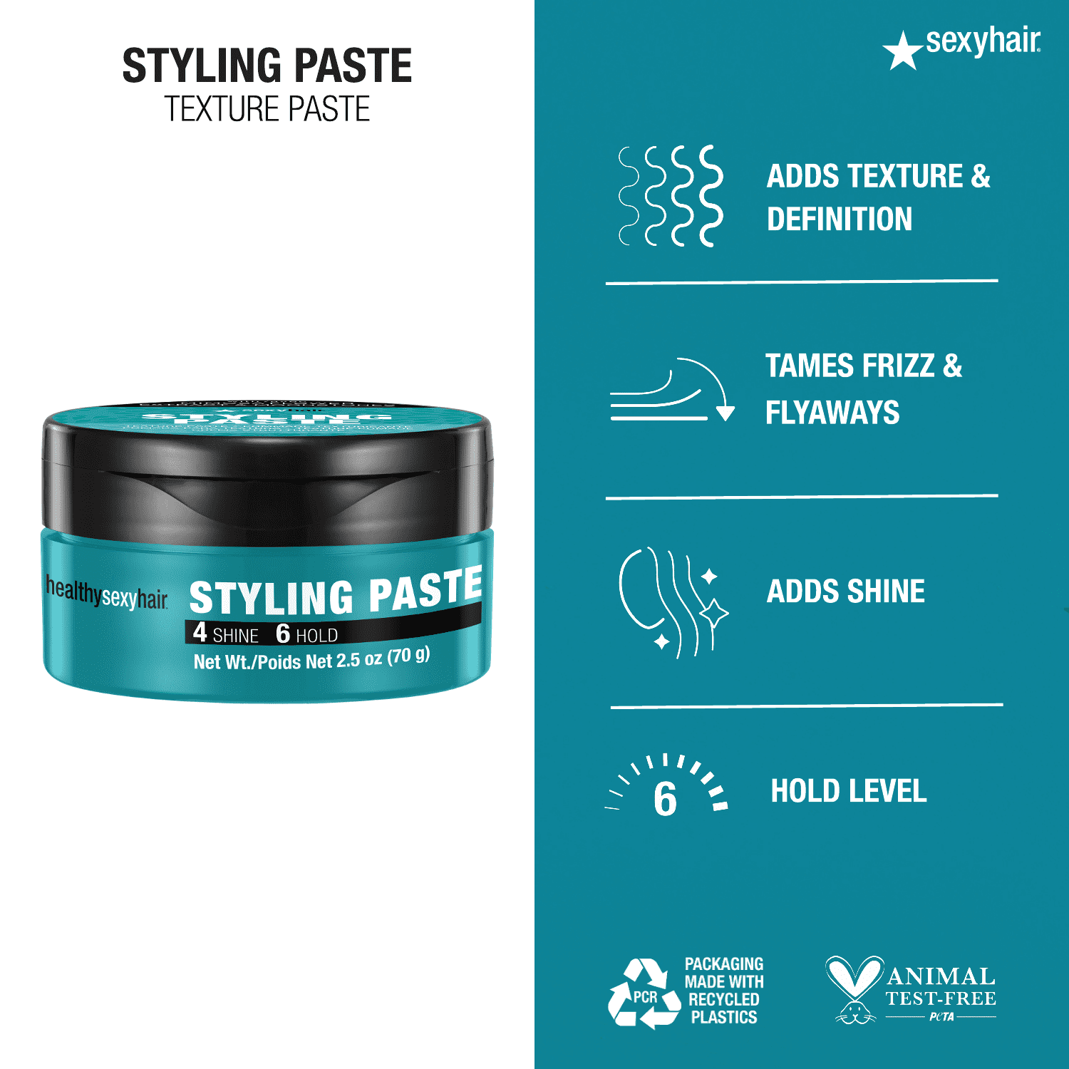 Sexy Hair Healthy Styling Paste Texture Paste 2.5oz