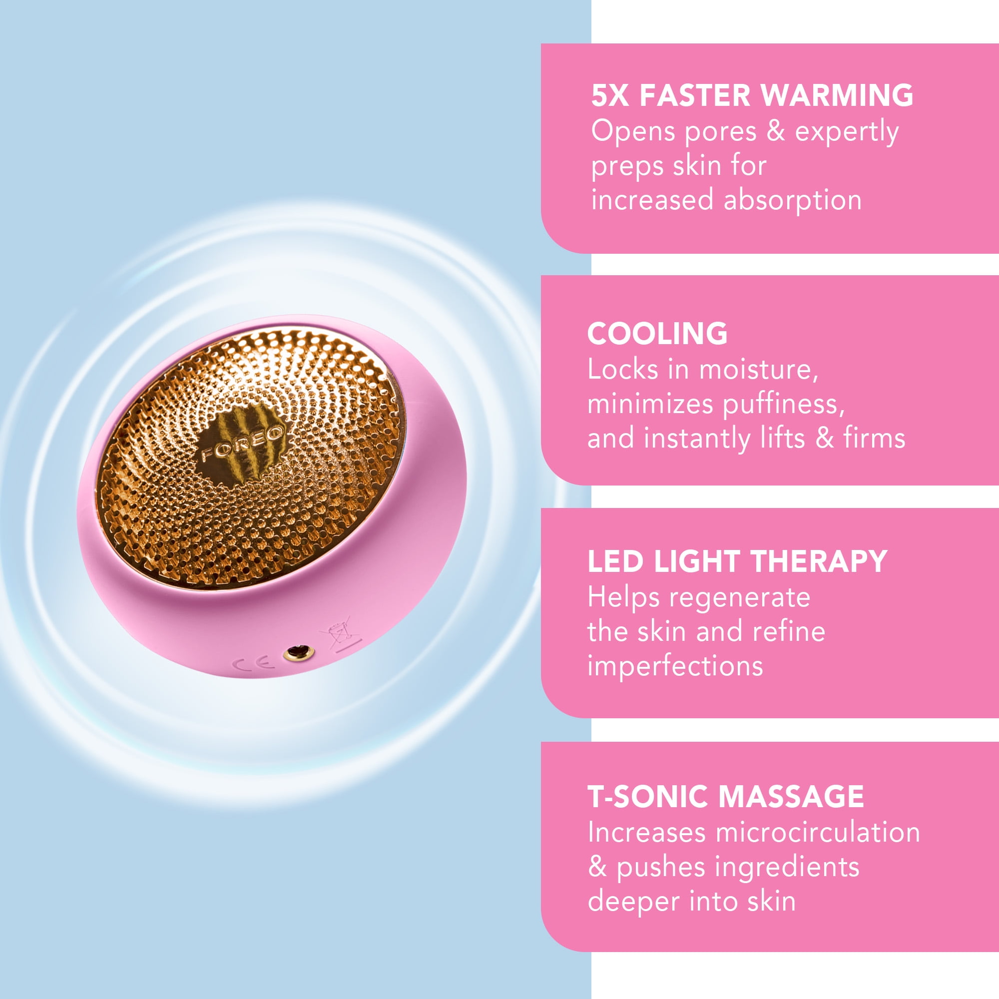 FOREO UFO 2 Supercharged 2-Minute Full Facial Skincare Device for All Skin Types Pearl Pink - AmerikaSepetim