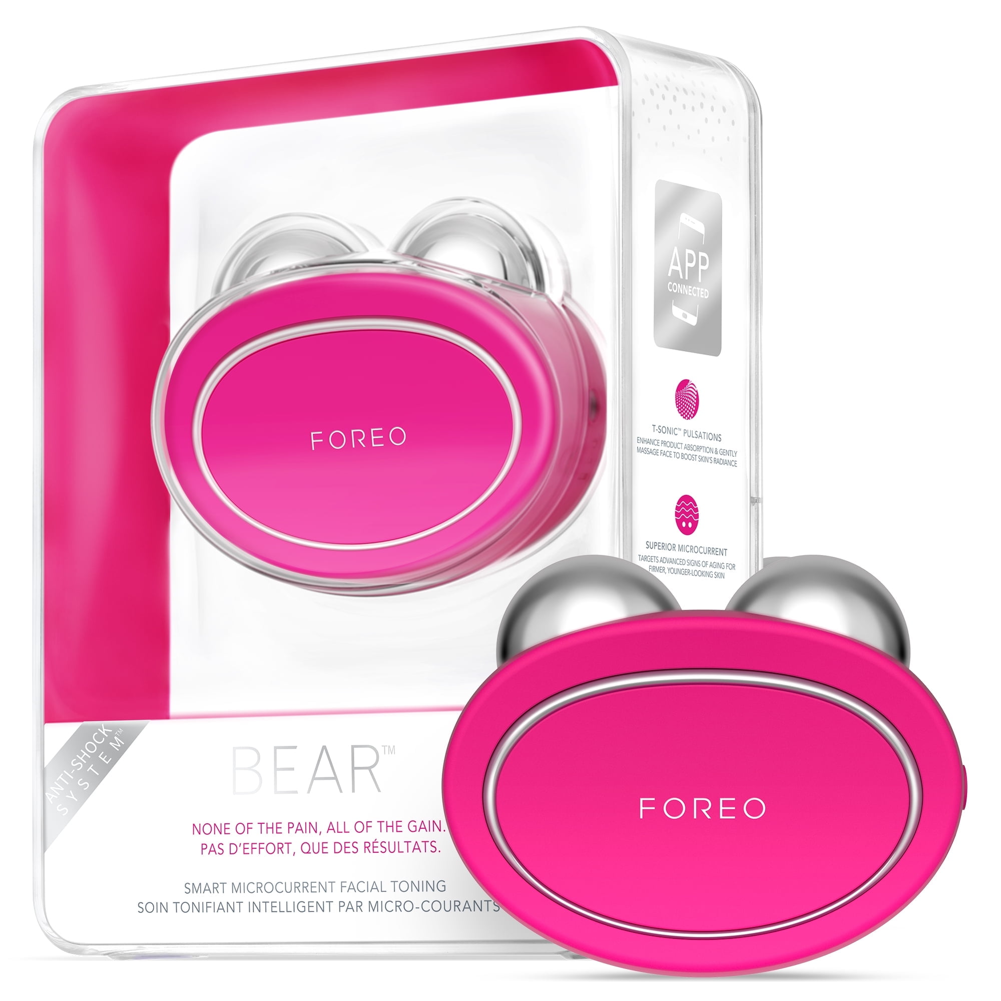 FOREO BEAR Facial Toning Device in Fuchsia Color for Skin Toning and Lifting