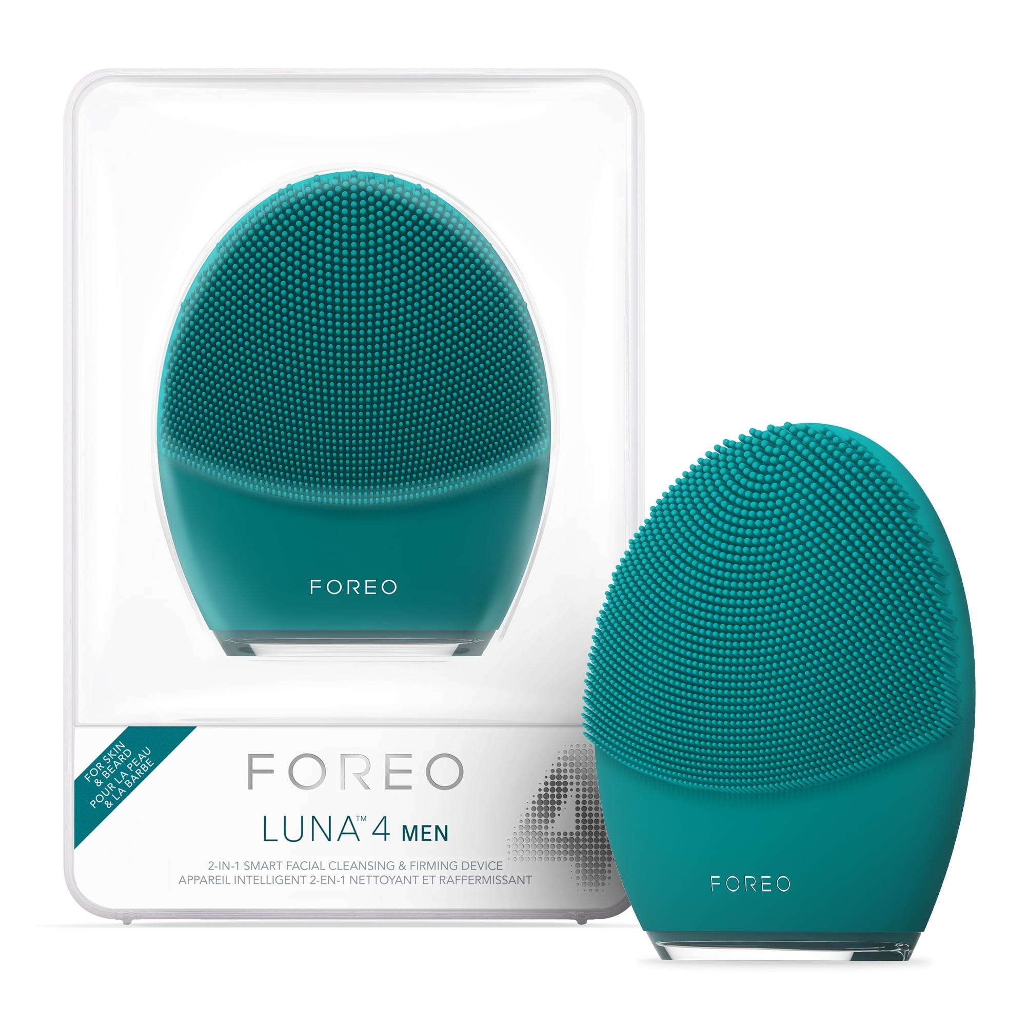 FOREO LUNA 4 MEN Smart Facial Cleansing and Firming Massage Brush for Skin and Beard