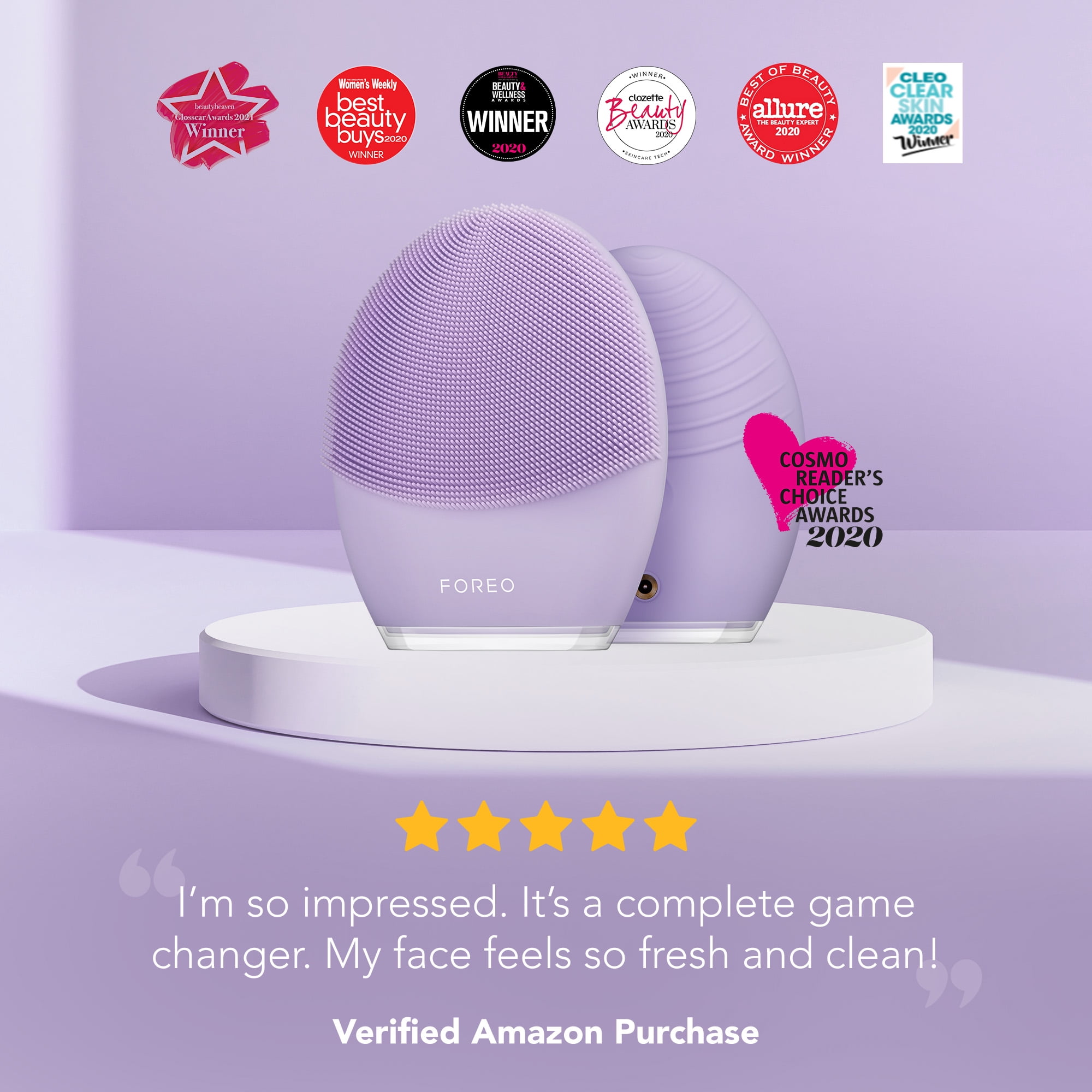 FOREO LUNA 3 Smart Sonic Facial Cleanser Massager Sensitive Skin Suitable