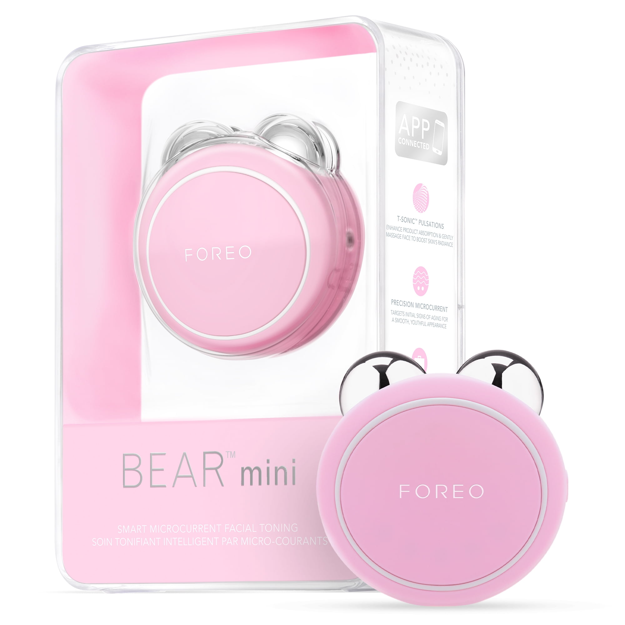 FOREO BEAR Mini Facial Toning Device in Pearl Pink Color