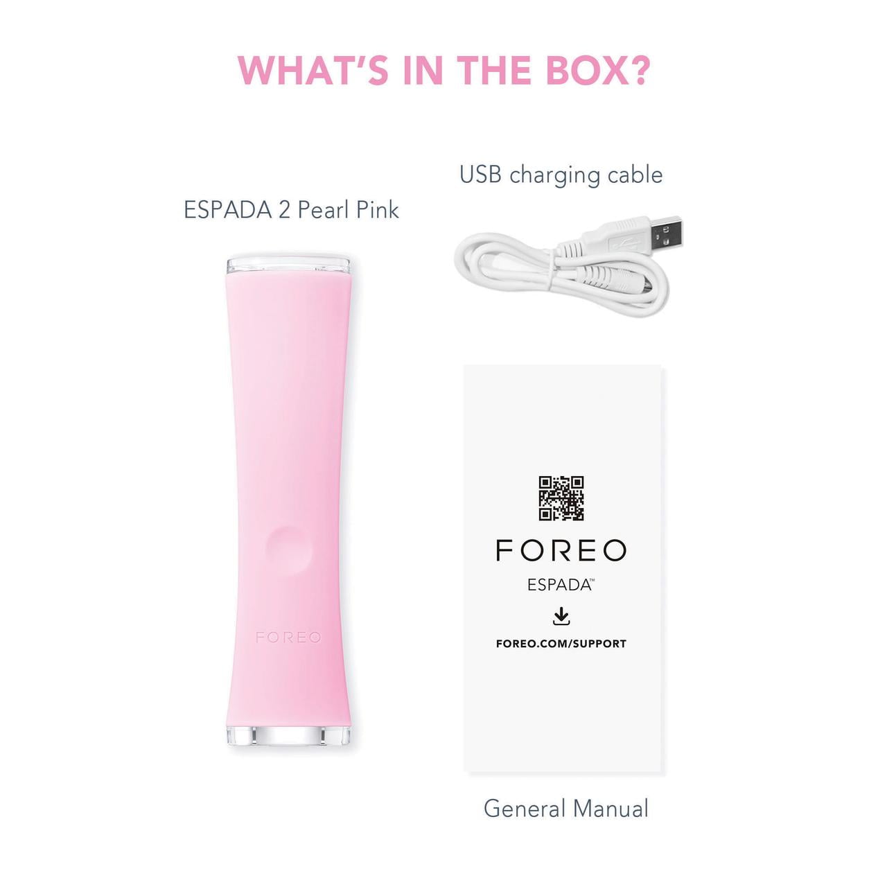 FOREO ESPADA 2 Blue LED Light 30 sec Acne Treatment Pearl Pink for Clear Skin