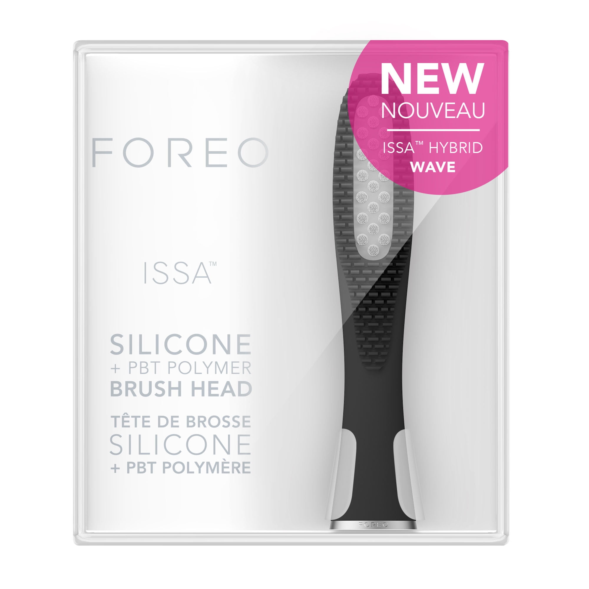 FOREO ISSA Hybrid Wave Brush Head in Black for Effective Cleaning