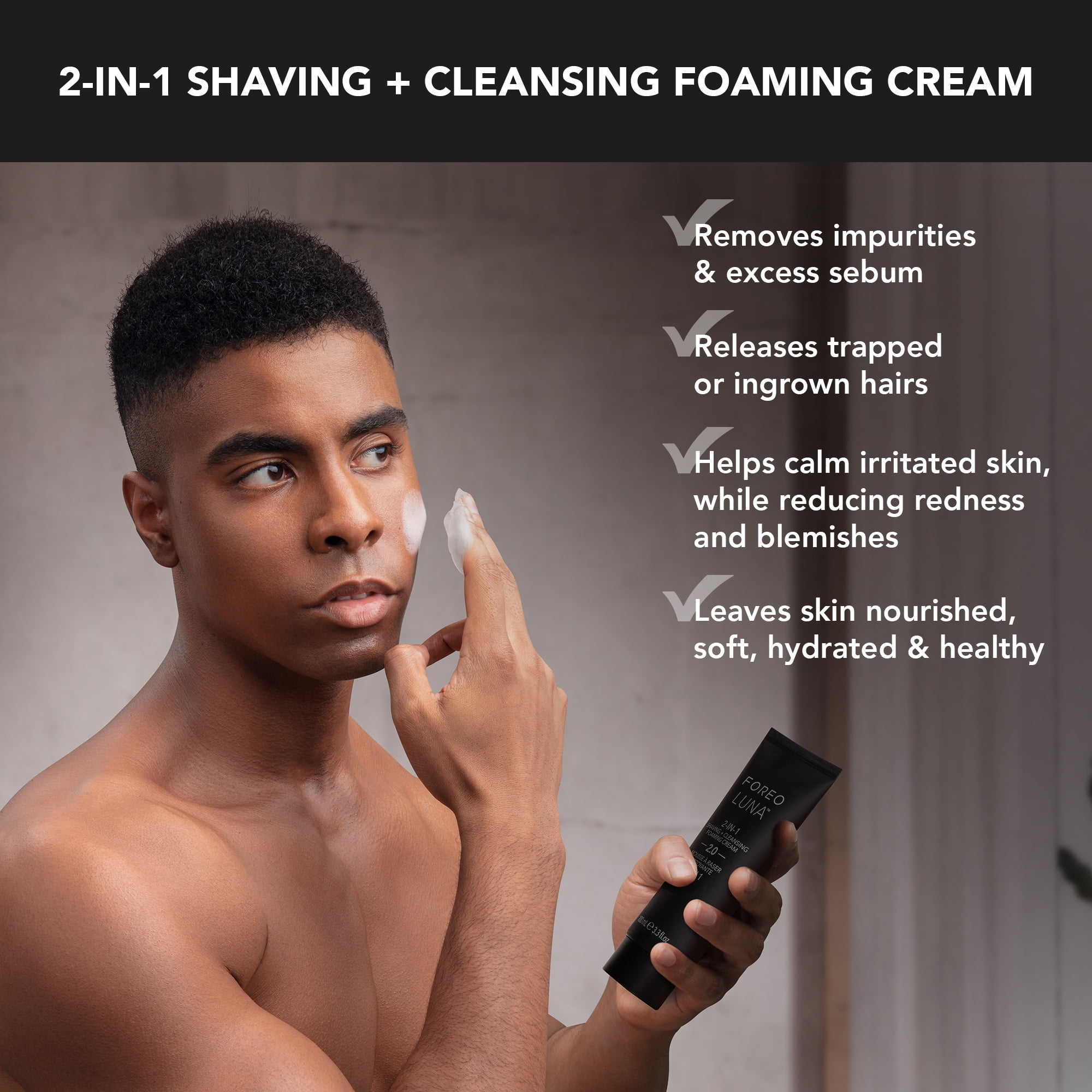 FOREO LUNA 2-in-1 Shaving and Cleansing Foaming Cream for Smooth Skin