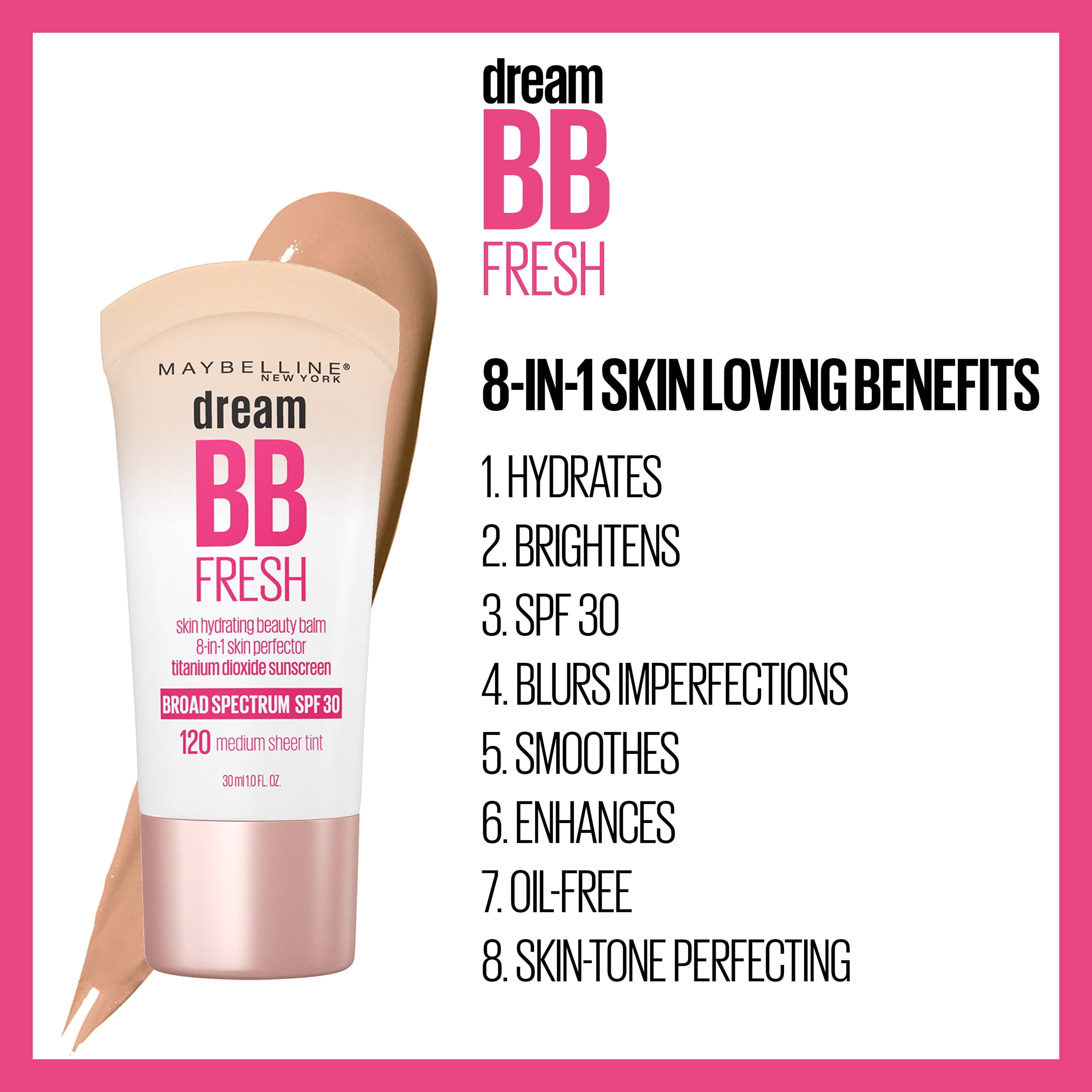 Maybelline Dream Fresh 8-in-1 Skin Perfector BB Cream Light Medium 1 fl oz