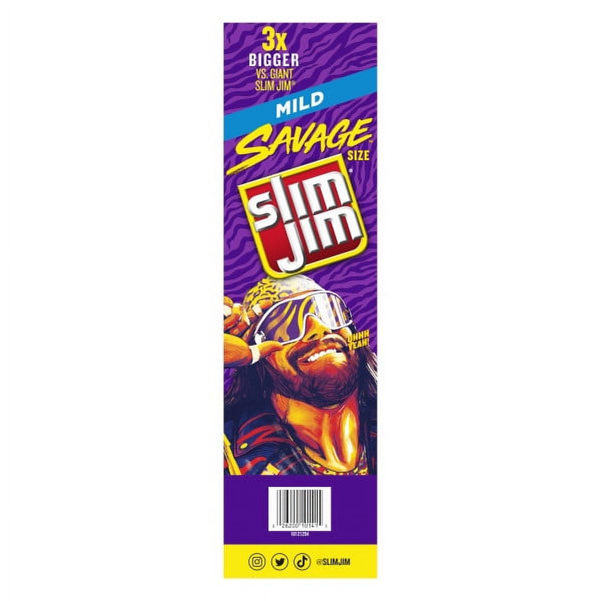 Slim Jim Savage Mild 3 oz Pack Of 12 Beef Sticks Medium Spicy Flavor for Snack