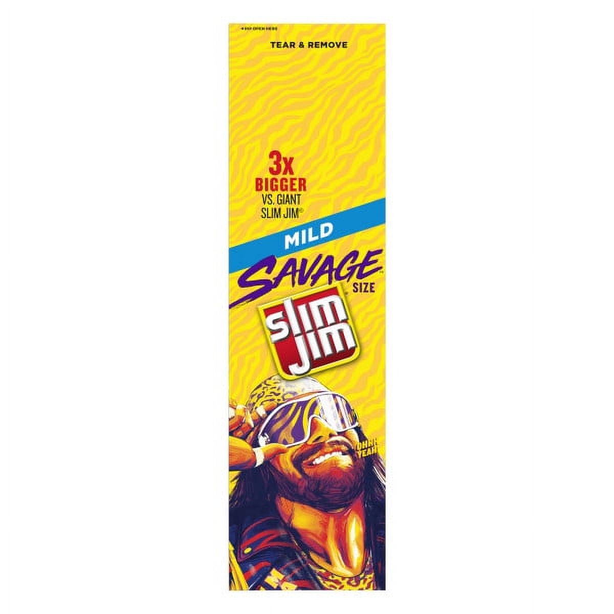 Slim Jim Savage Mild 3 oz Pack Of 12 Beef Sticks Medium Spicy Flavor for Snack