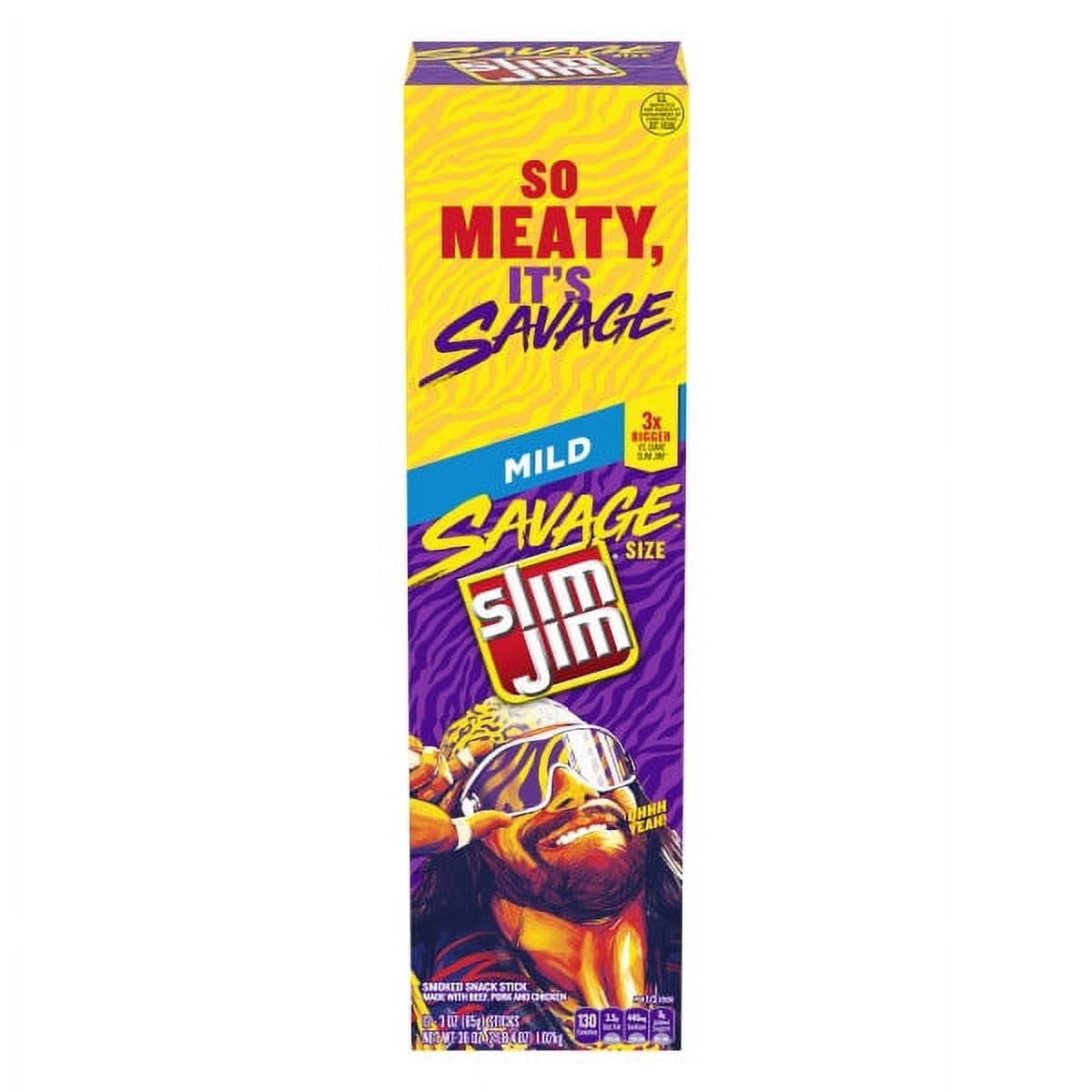 Slim Jim Savage Mild 3 Oz Pack Of 12 for Snack Lovers