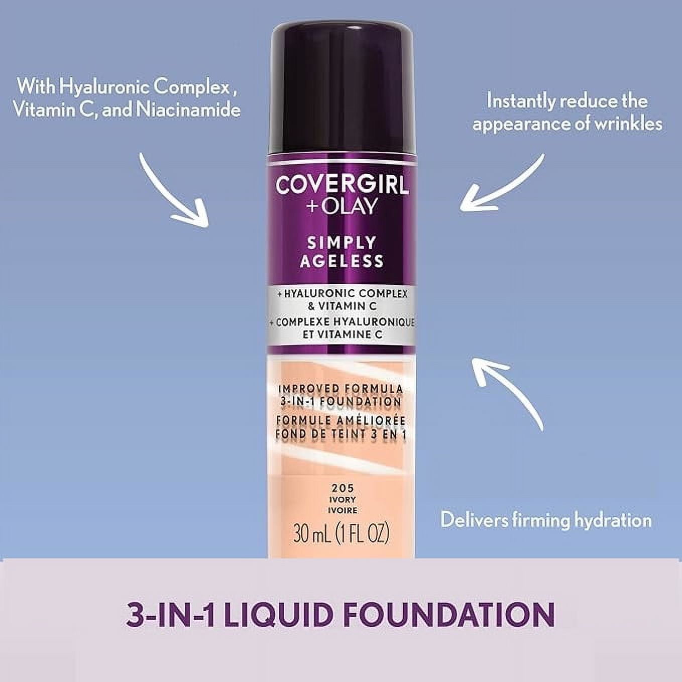 COVERGIRL OLAY Simply Ageless 3-in-1 Liquid Foundation 260 Classic Tan 1 fl oz
