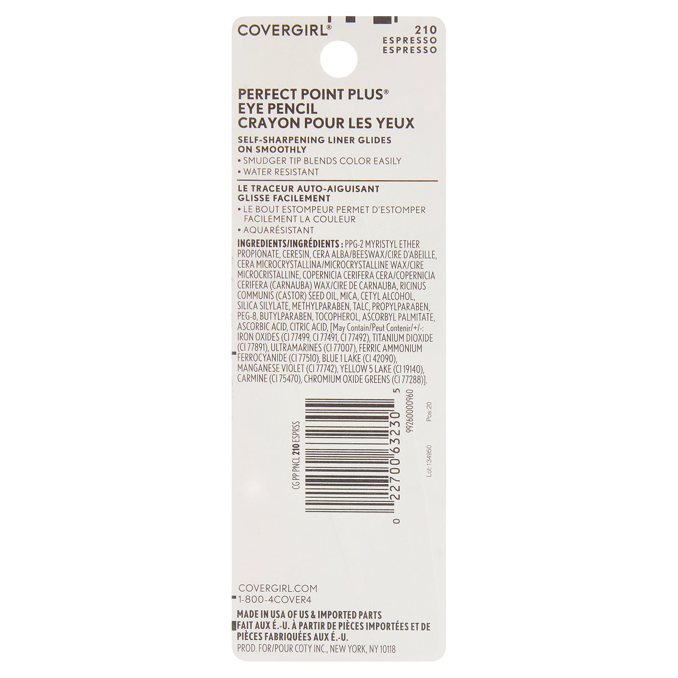 COVERGIRL Perfect Point Plus Eyeliner 210 Espresso 0.008 oz Long Lasting Versatile Black Eyeliner