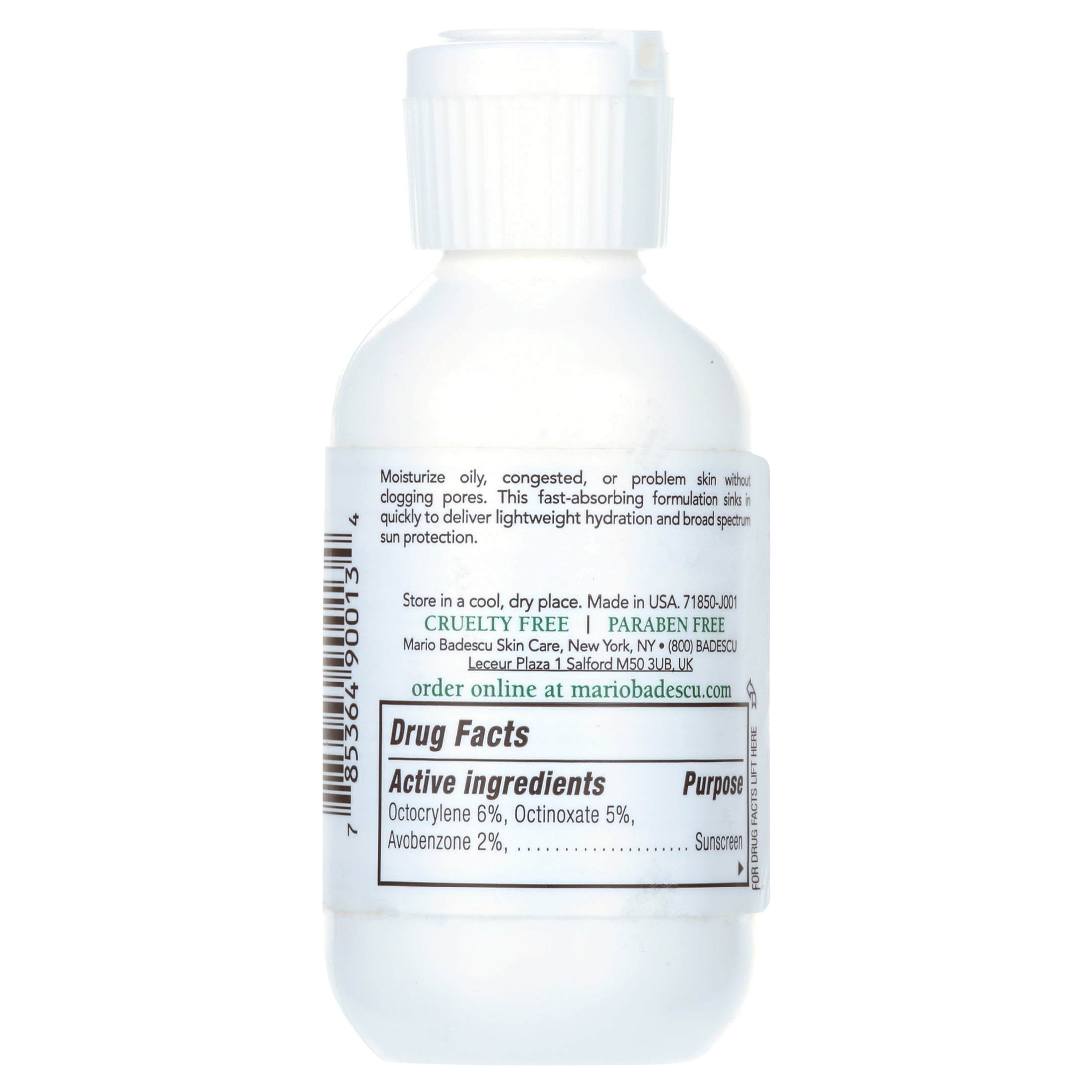 Mario Badescu Oil Free Facial Moisturizer Anti Aging Skin Care SPF 17 2 fl oz