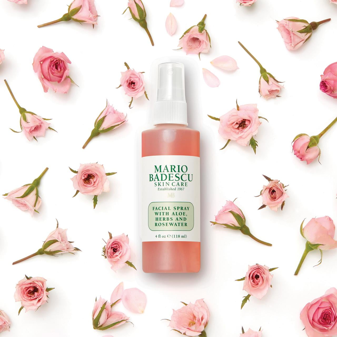 Mario Badescu Rosewater Aloe Vera Facial Spray Skin Care Toner 2 oz for Revitalized Skin