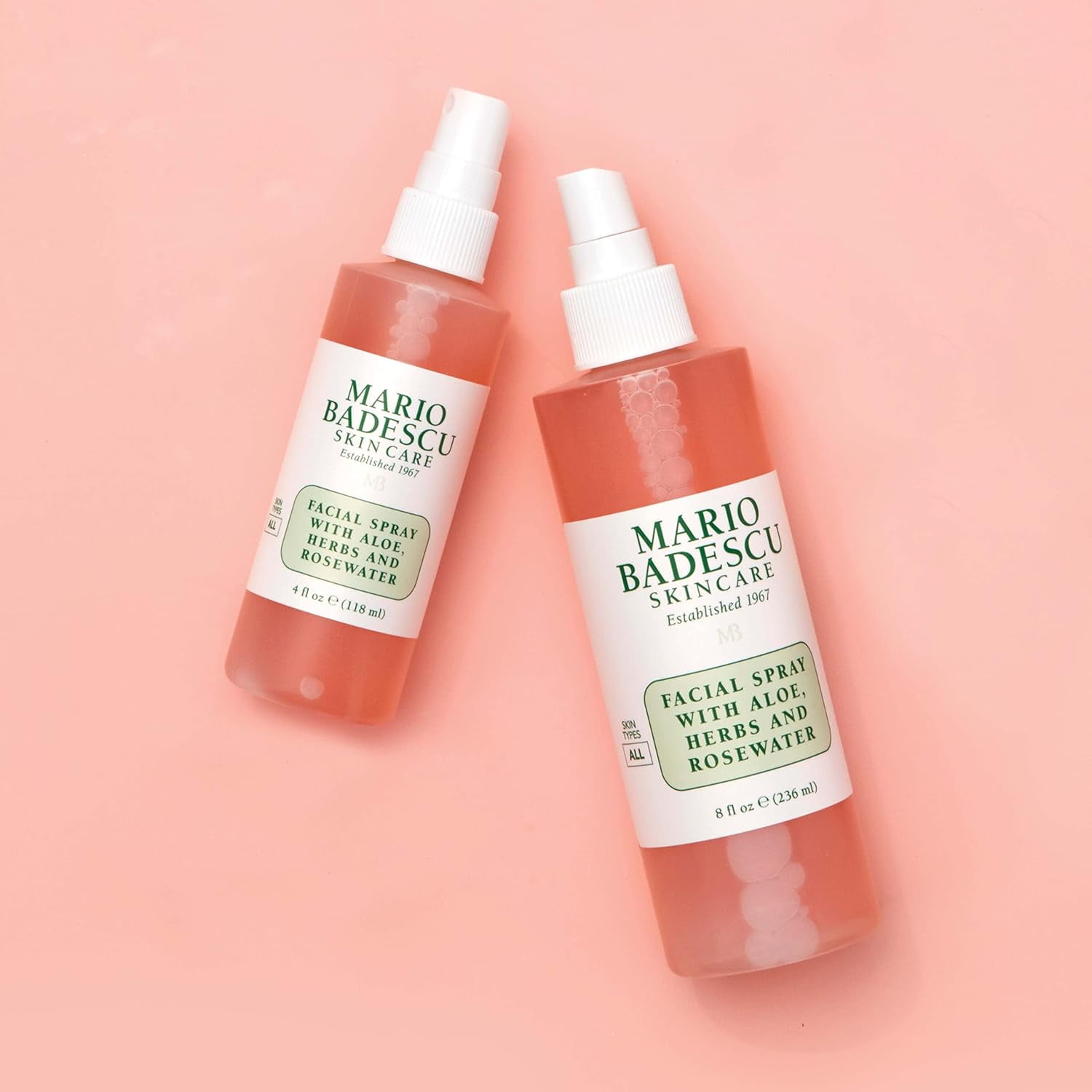 Mario Badescu Rosewater Aloe Vera Facial Spray Skin Care Toner 2 oz for Revitalized Skin