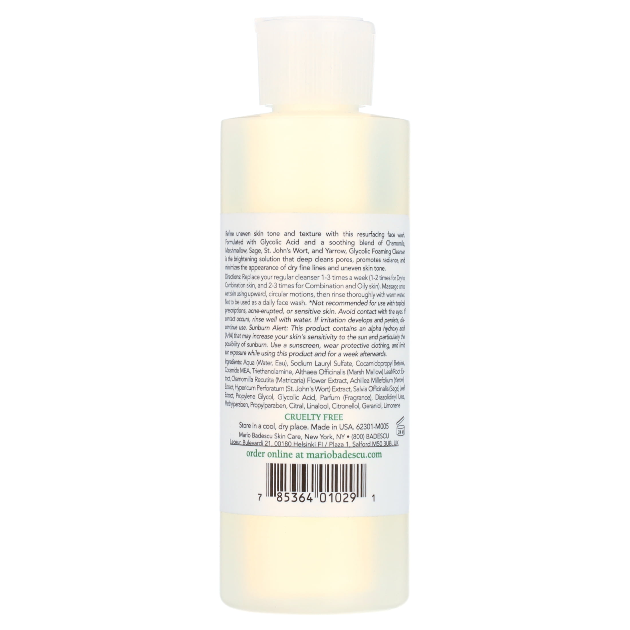 Mario Badescu Glycolic Foaming Cleanser 6 fl oz for Brighter Skin