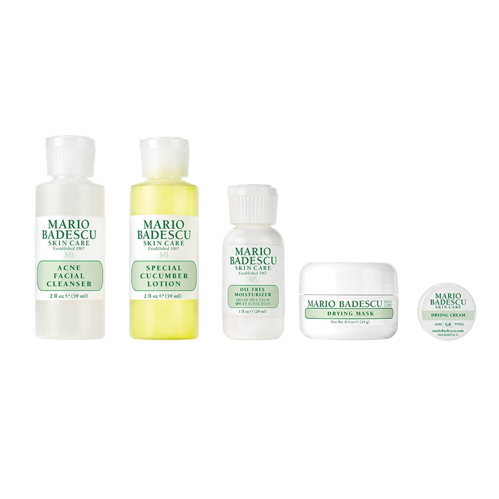 Mario Badescu Acne Starter Regimen Kit 5 Piece Set for Clear Skin