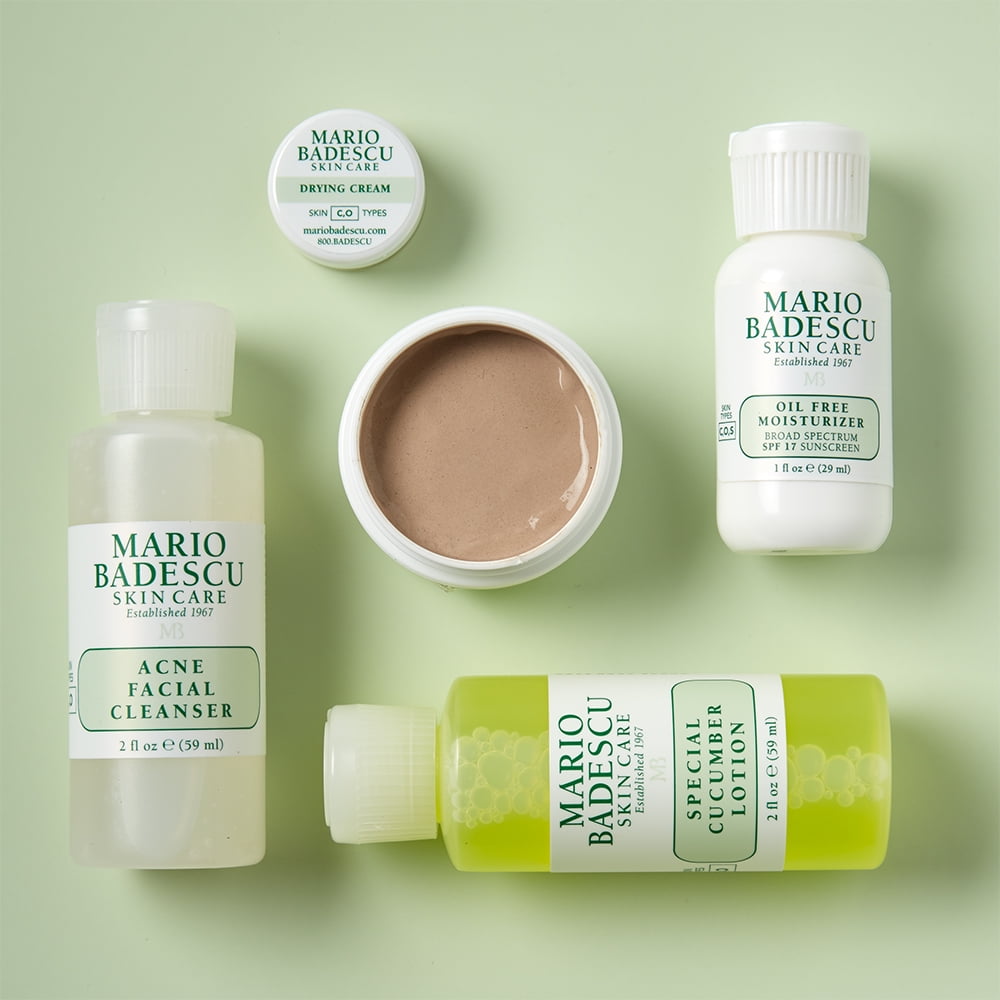 Mario Badescu Acne Starter Regimen Kit 5 Piece Set for Clear Skin