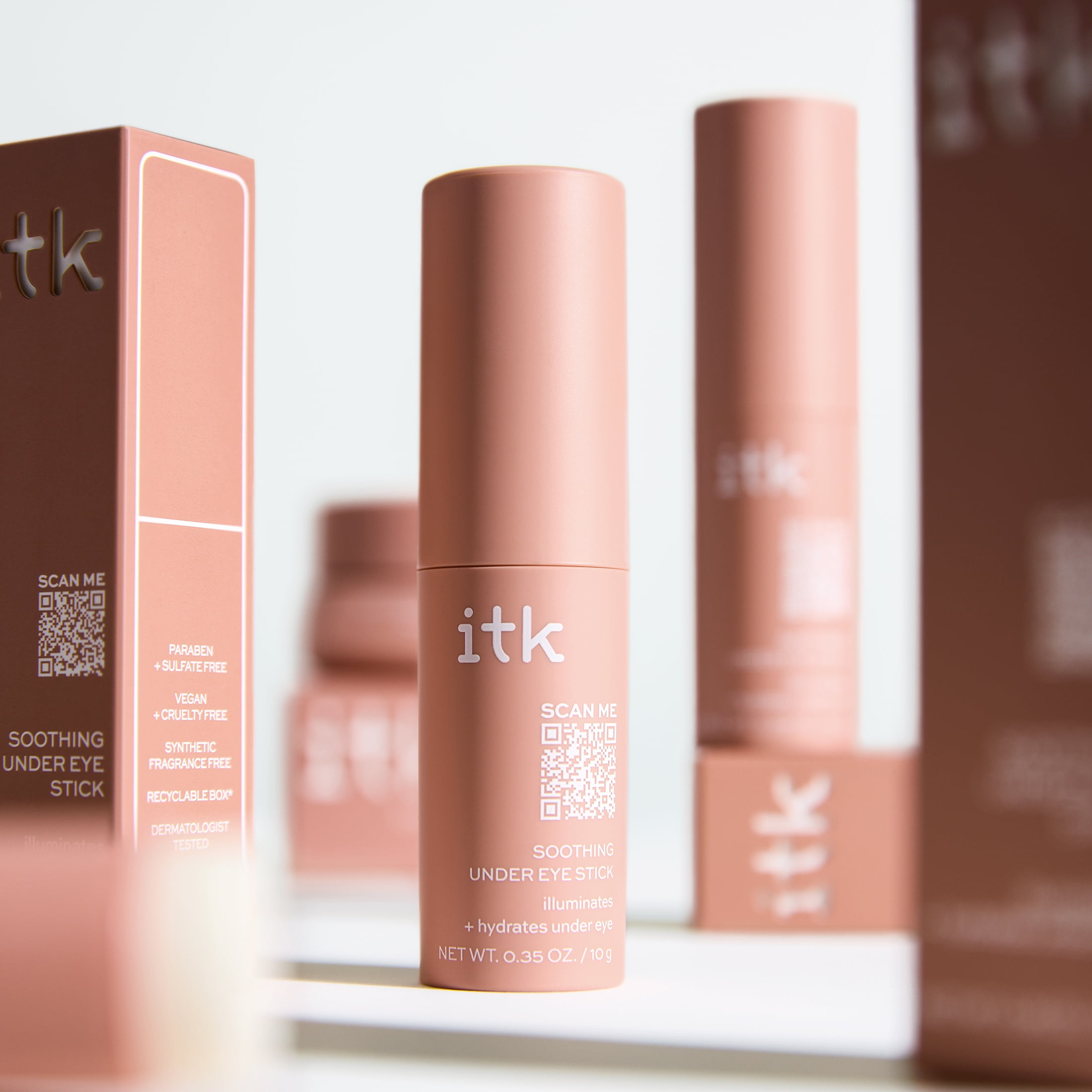 ITK Skincare Soothing Under Eye Serum Stick Hydrates Brightens All Skin Types 0.35 oz
