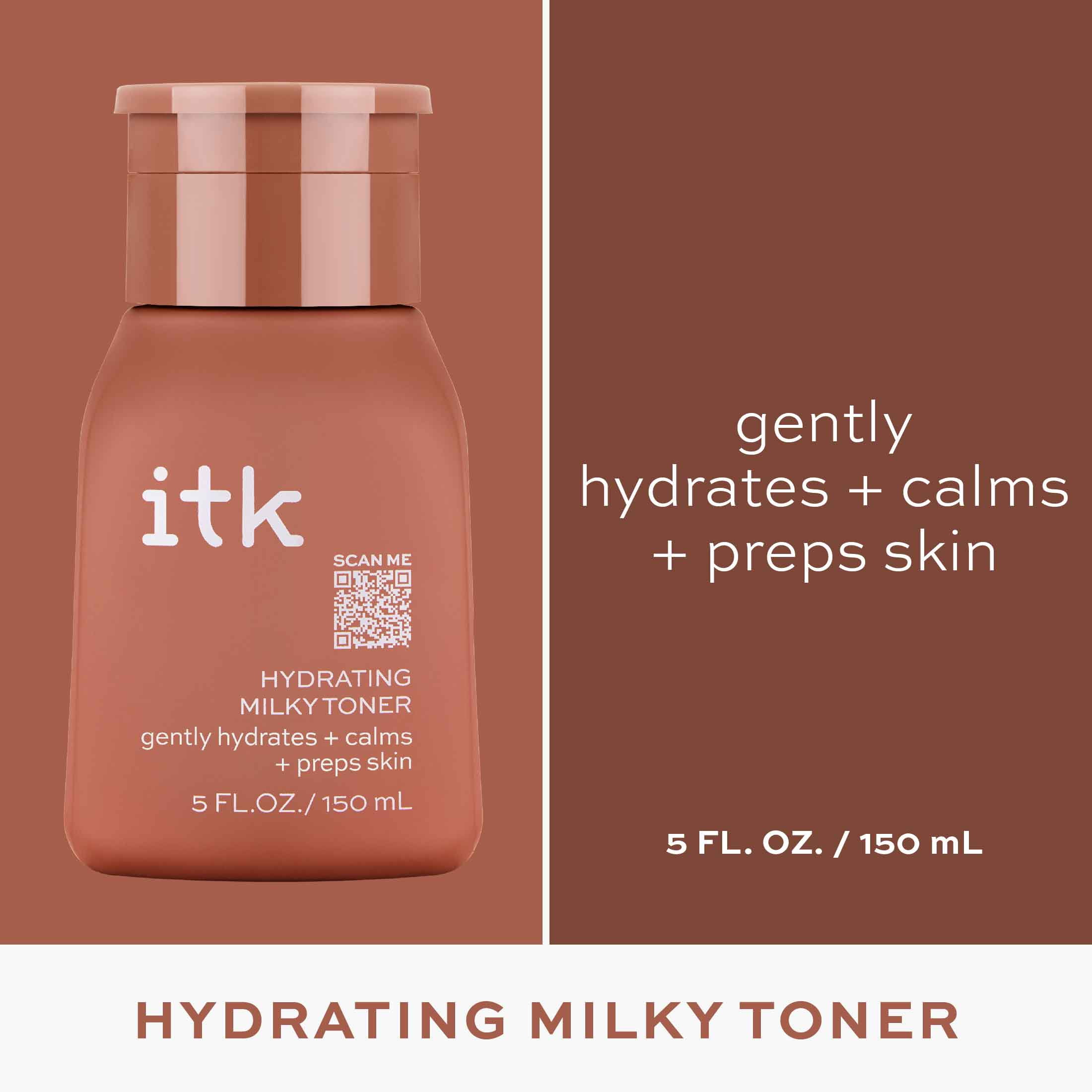 ITK Skincare Hydrating Milky Face Toner Hyaluronic Acid Squalane All Skin Types 5 oz