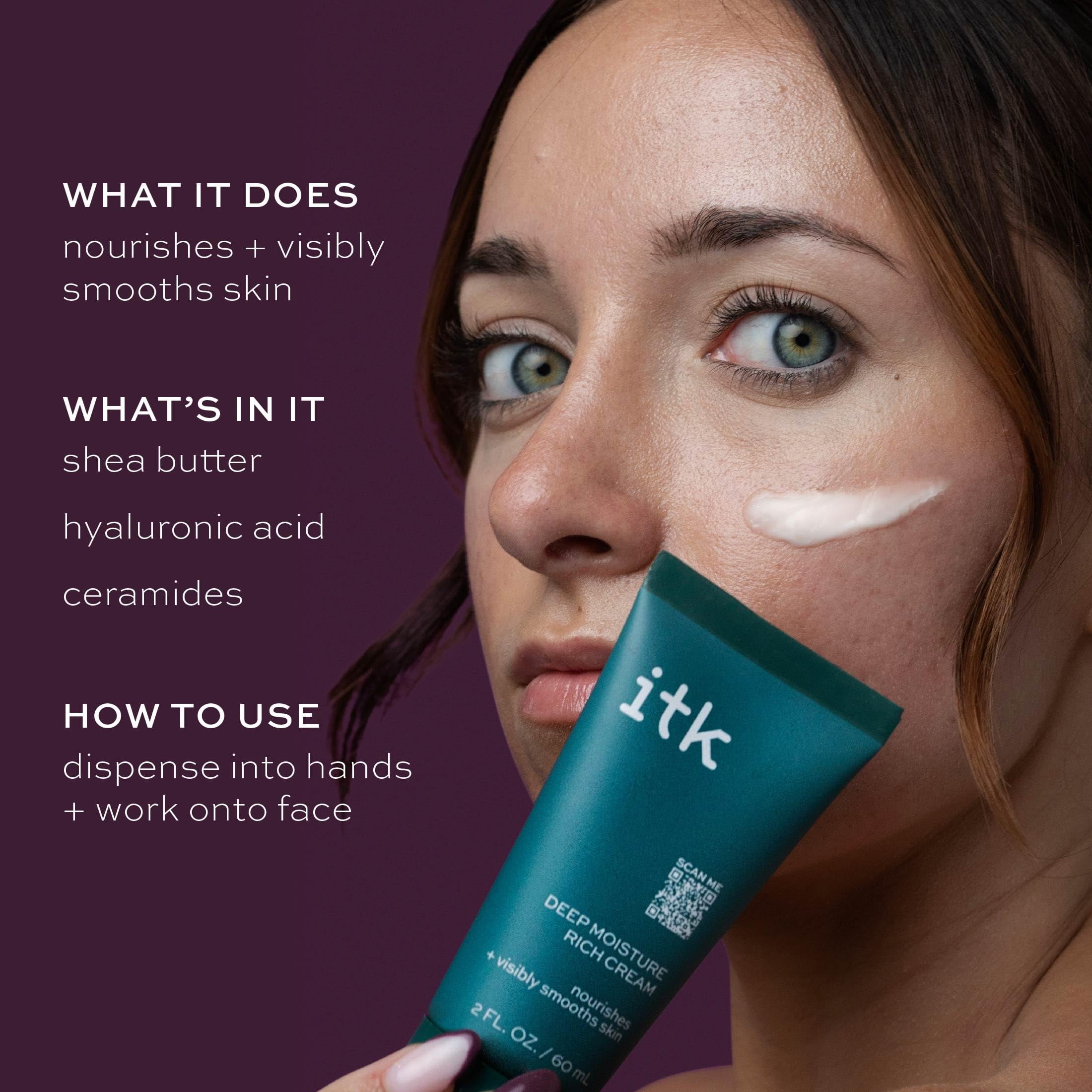 ITK Skincare Hyaluronic Acid Ceramides Shea Face Cream - Anti Aging Moisturizer