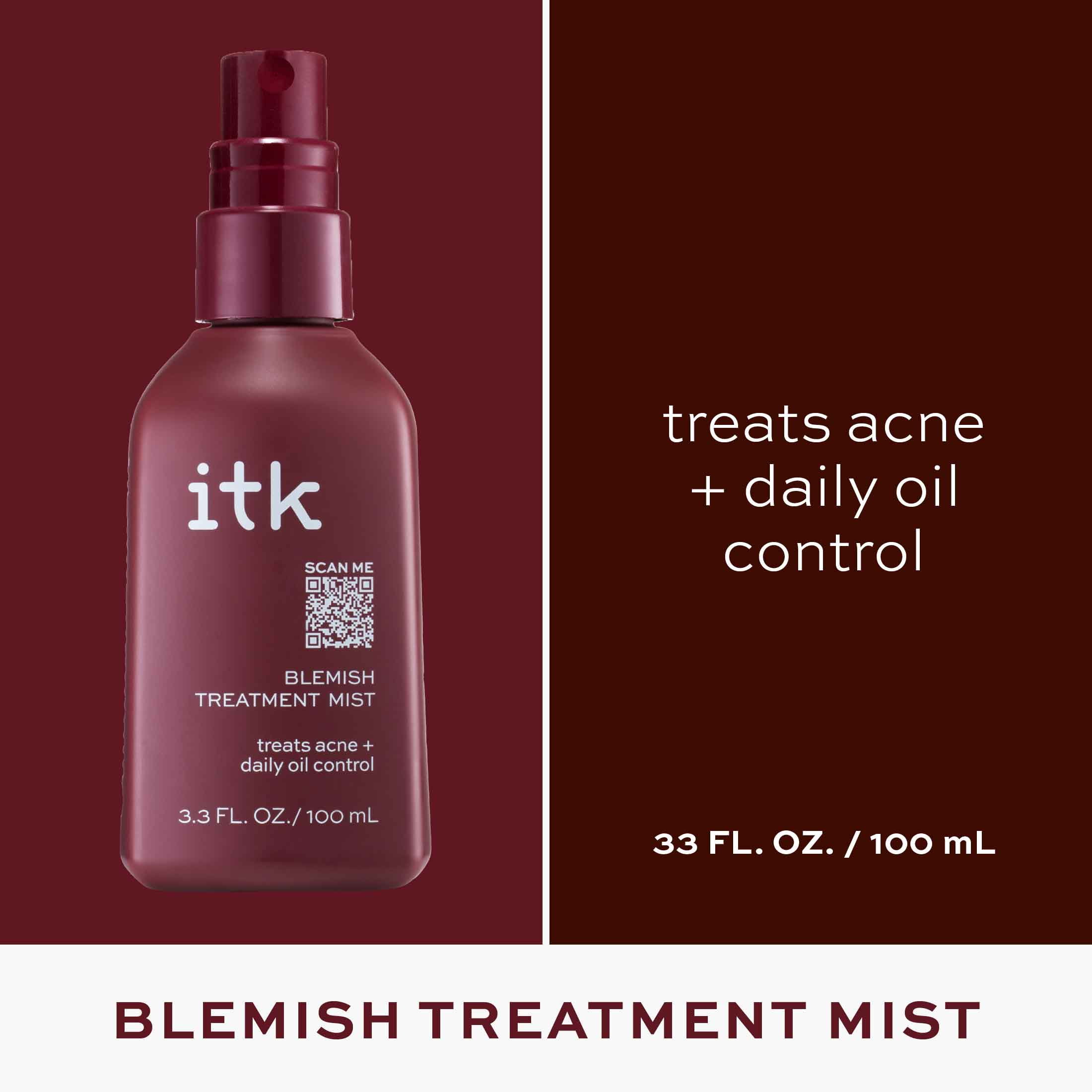 ITK Blemish Mist Acne Treatment Salicylic Acid All Skin Types 3.3 oz