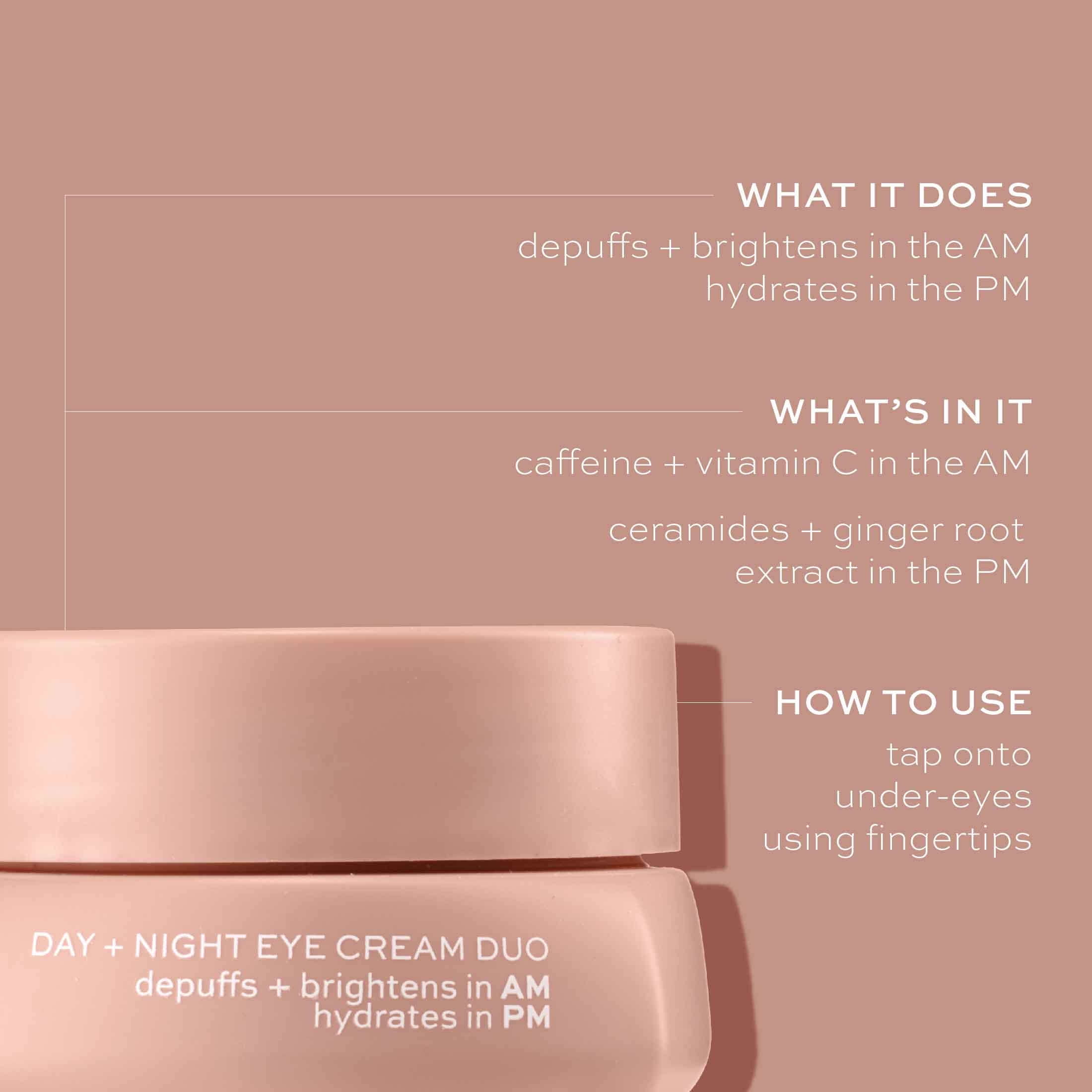 ITK Skincare Day Night Eye Cream Duo Under Eye Brightening Ceramides 0.6 oz