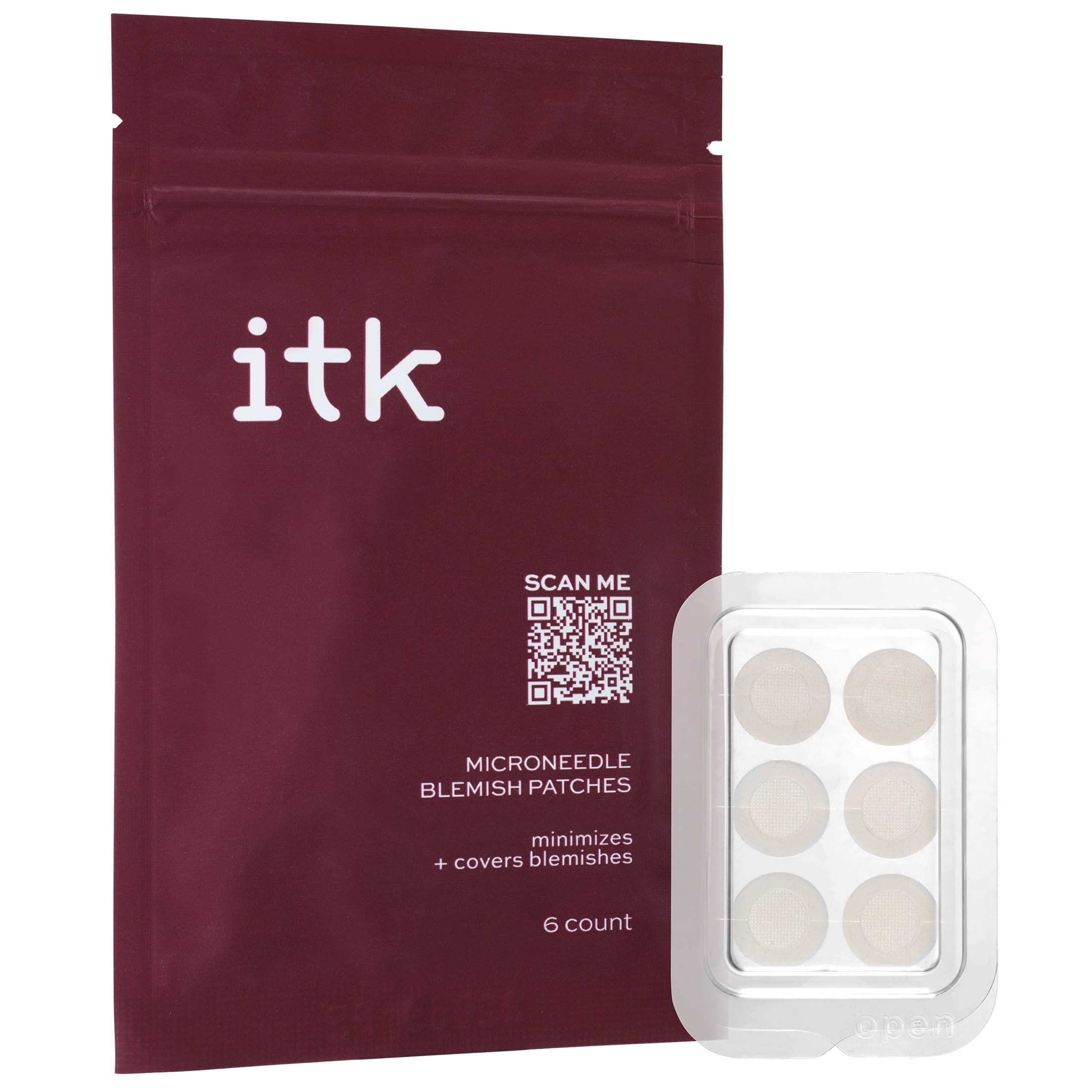 ITK Microneedle Acne Blemish Pimple Patches Salicylic Acid Aloe Vera 6 Count