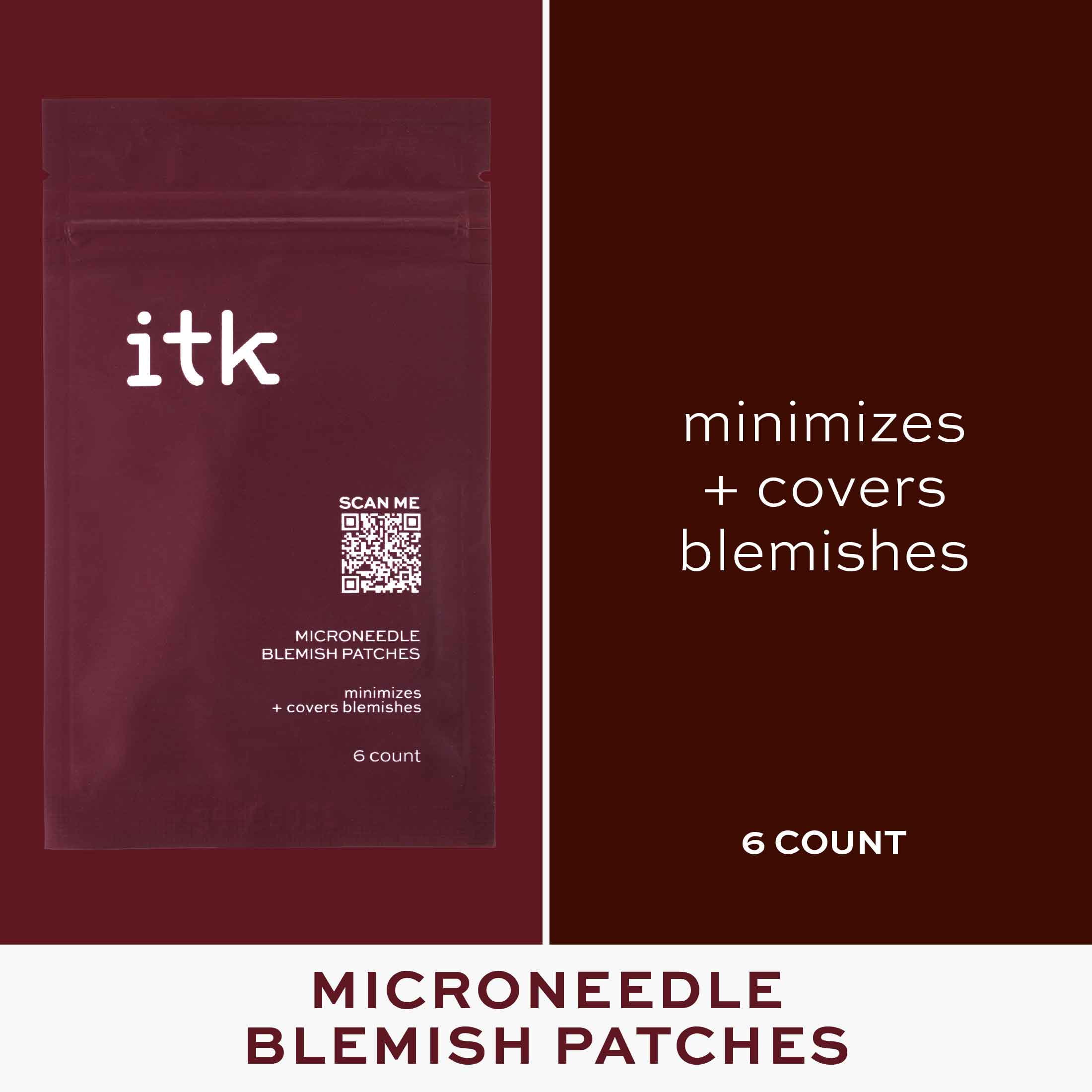 ITK Microneedle Acne Blemish Pimple Patches Salicylic Acid Aloe Vera 6 Count