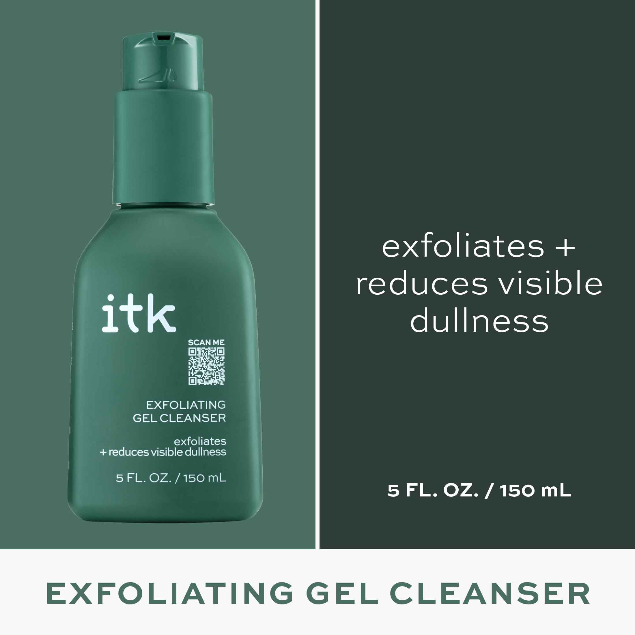 ITK Skincare Exfoliating Gel Cleanser Glycolic Acid All Skin Types 5 oz