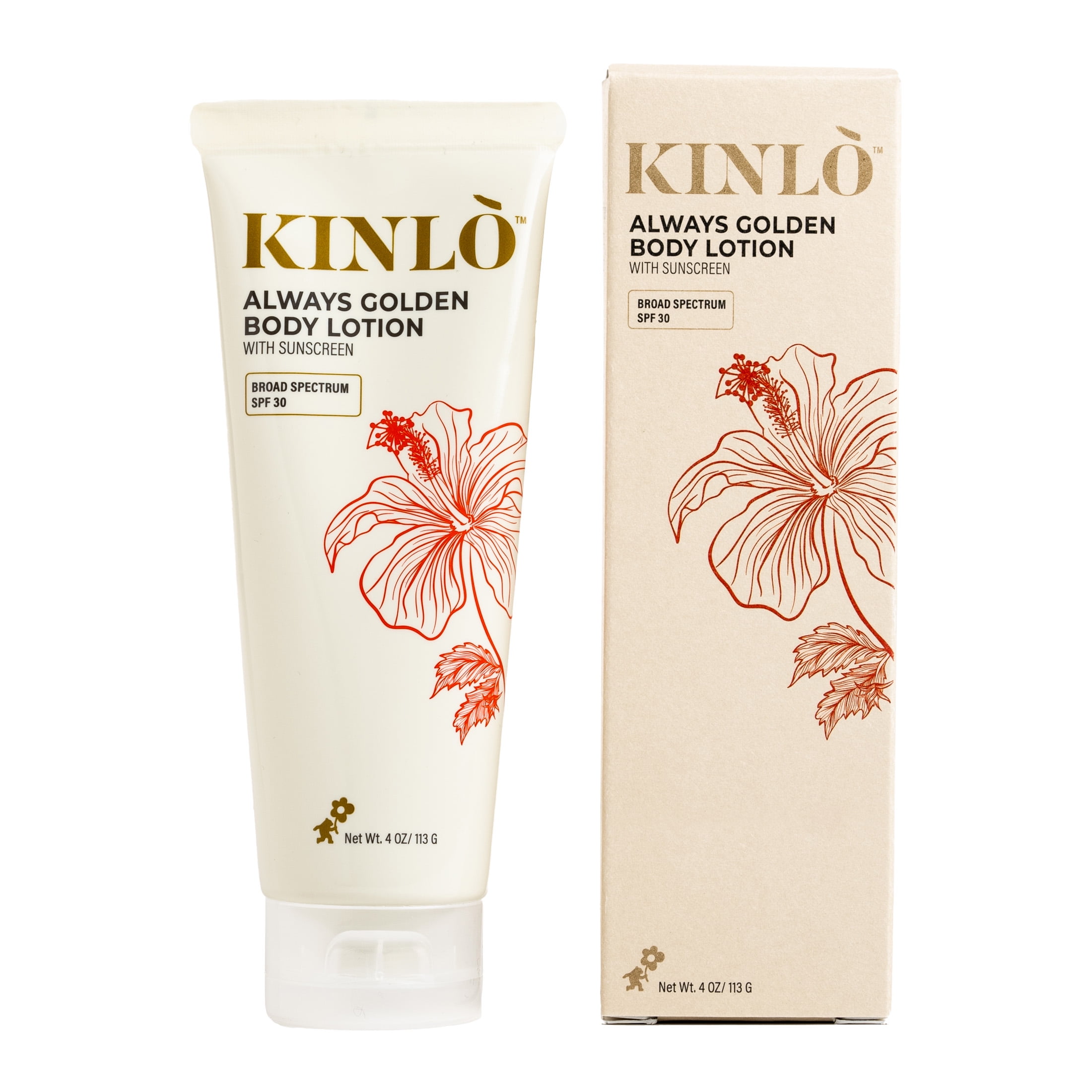 KINLO Always Golden Body Lotion SPF 30 Daily Moisturizer Blue Light Protection Non-Greasy 4 oz