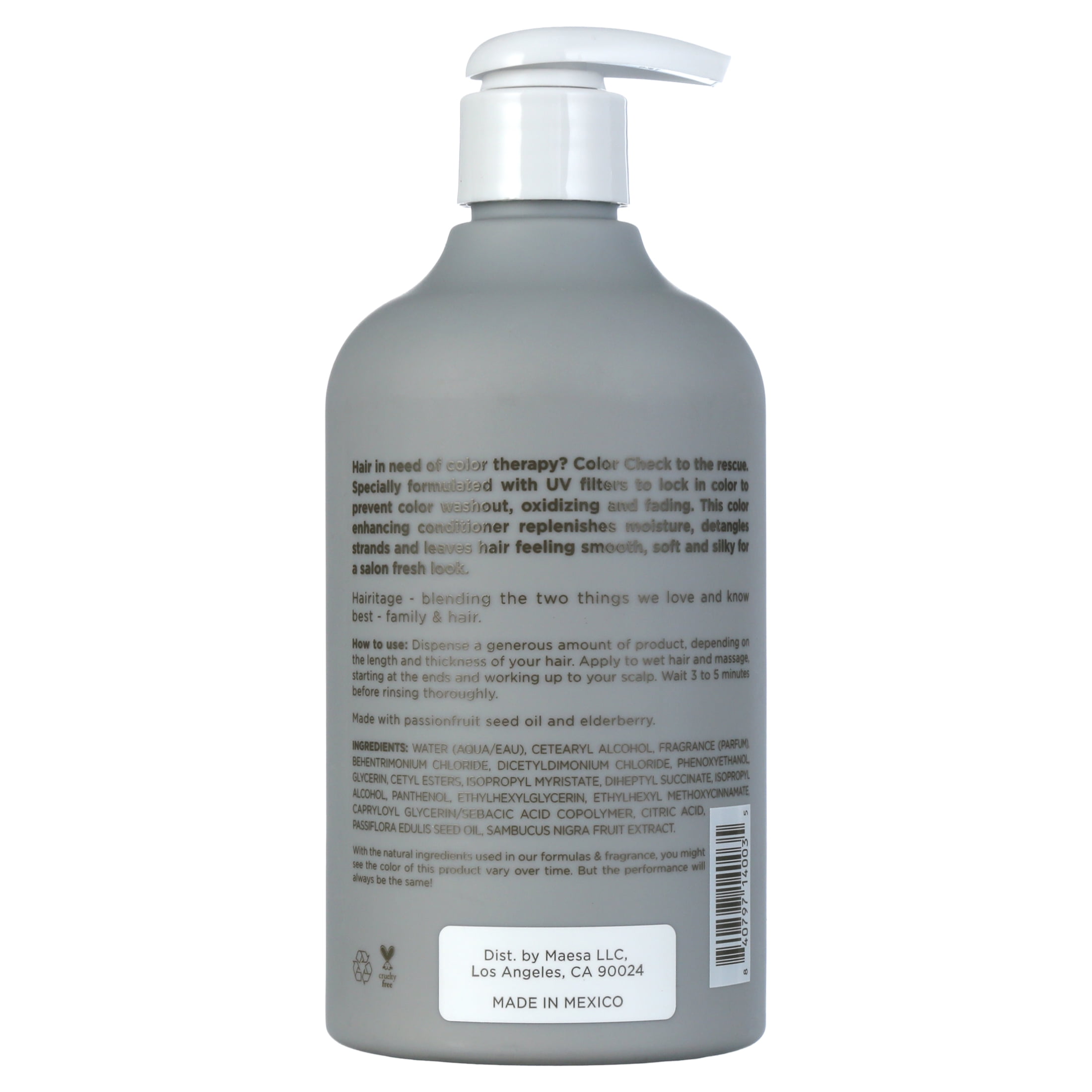 Hairitage Color Care Deep Conditioner Color Treated Hair UV Protection Sulfate Free 13 oz