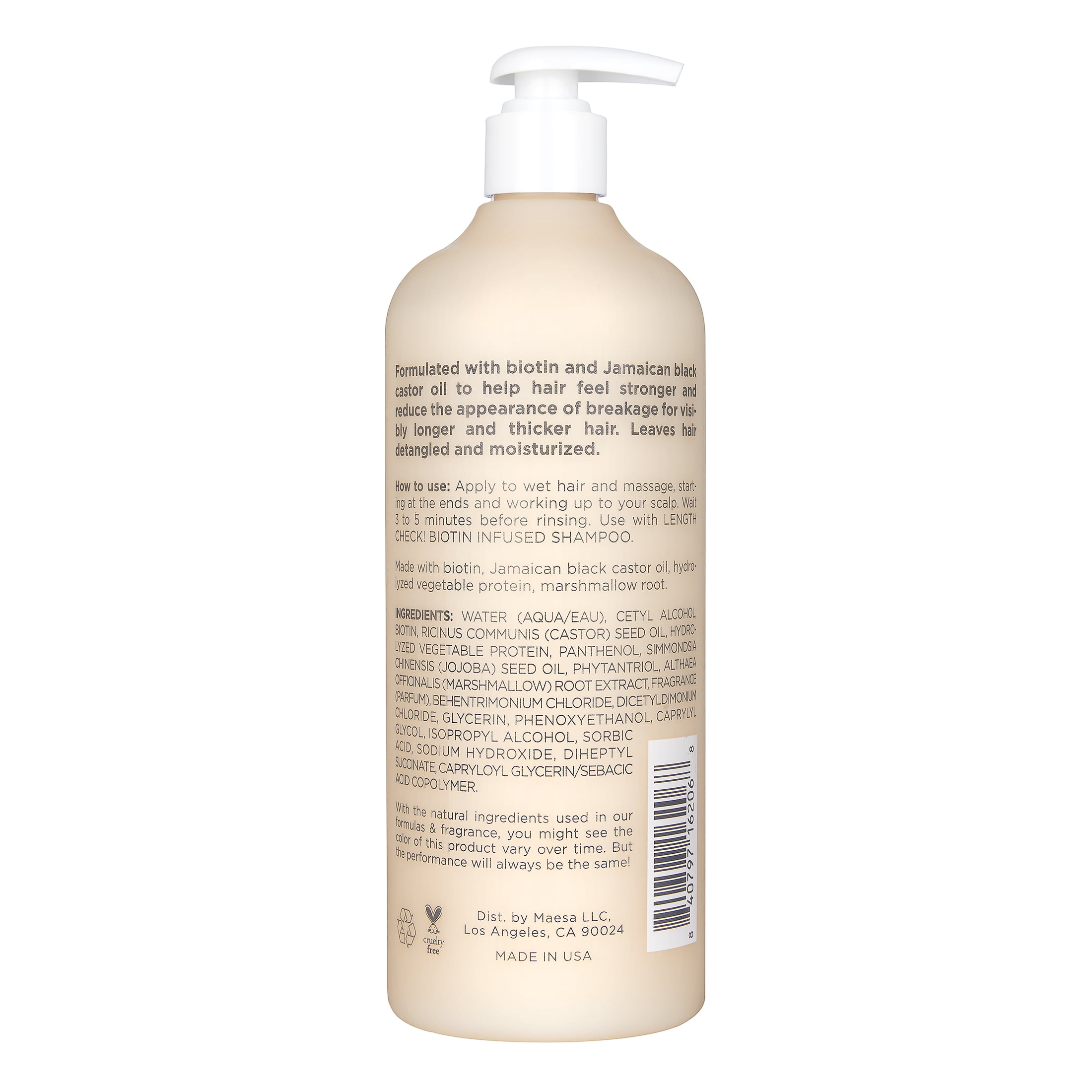 Hairitage Length Check Biotin Conditioner 21oz for Dry Damaged Hair