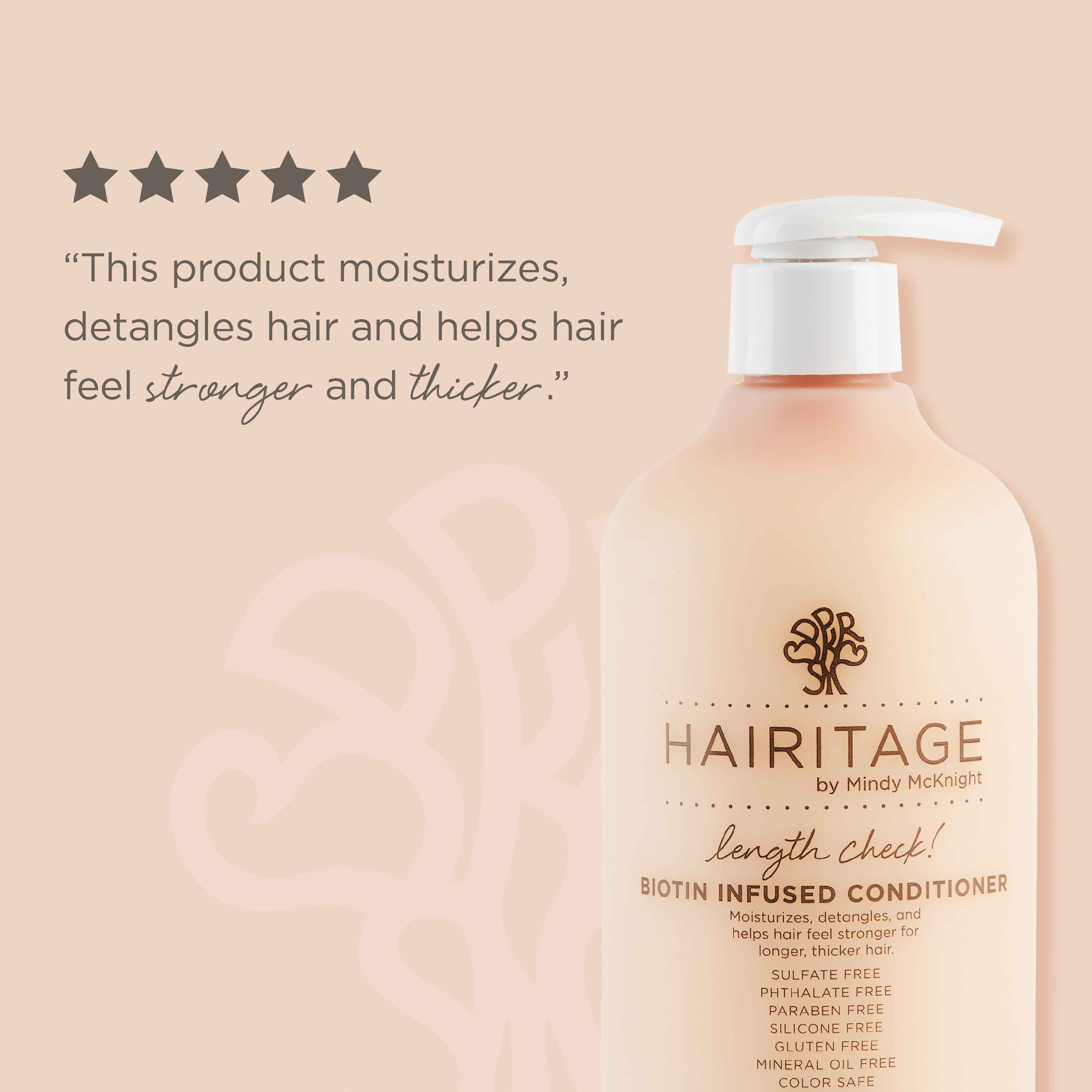 Hairitage Length Check Biotin Conditioner 21oz for Dry Damaged Hair