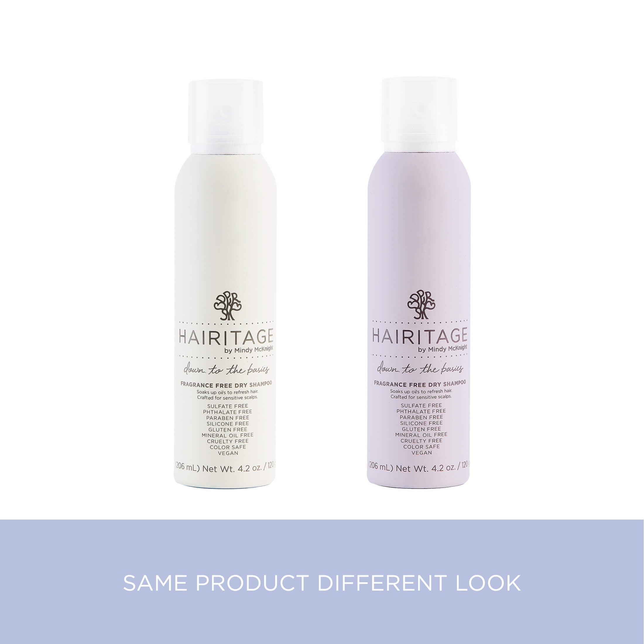 Hairitage Fragrance Free Dry Shampoo Sensitive Scalp Sulfate Free 4.2 oz