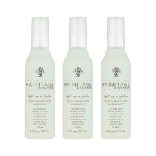 Hairitage Light as a Feather Detangling Leave in Conditioner Spray 6 fl oz Pack of 3 for Smooth Hair