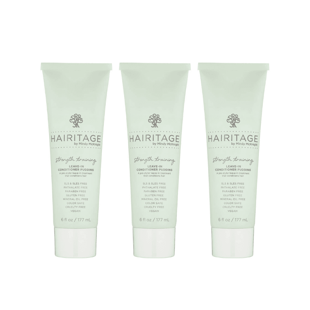 Hairitage Strength Training Thickening Leave in Conditioner with Coconut oil 6 fl oz Pack of 3