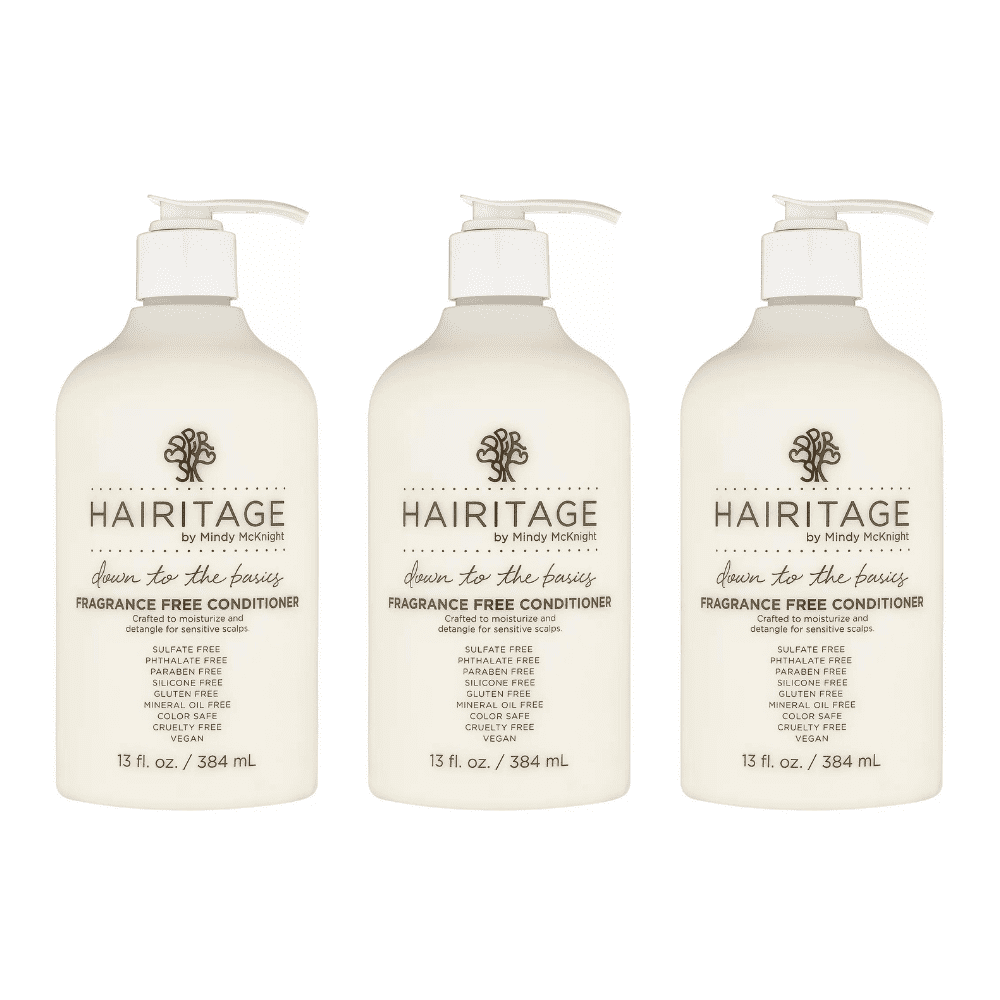 Hairitage Down to Basics Fragrance Free Conditioner 13 fl oz Pack of 3