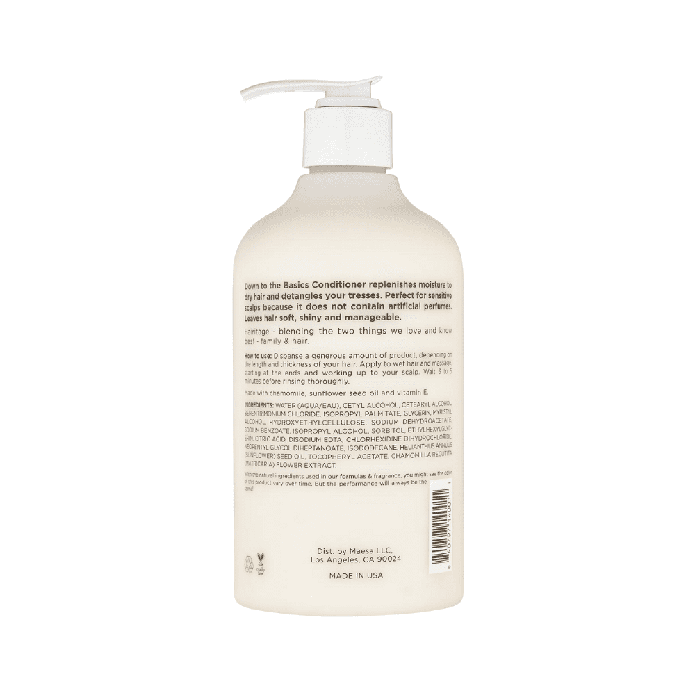 Hairitage Down to Basics Fragrance Free Conditioner 13 fl oz Pack of 3
