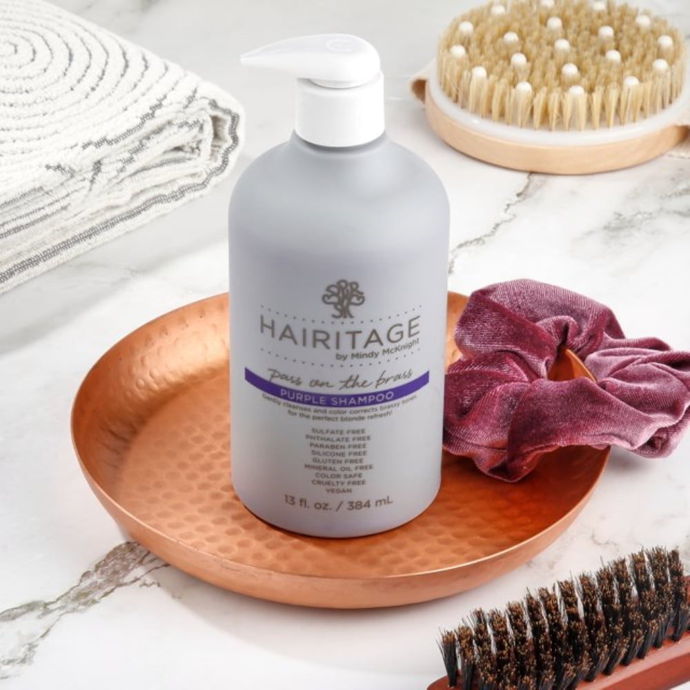 Hairitage Pass On The Brass Purple Conditioner 13 fl oz Pack of 3 for Vibrant Hair Color