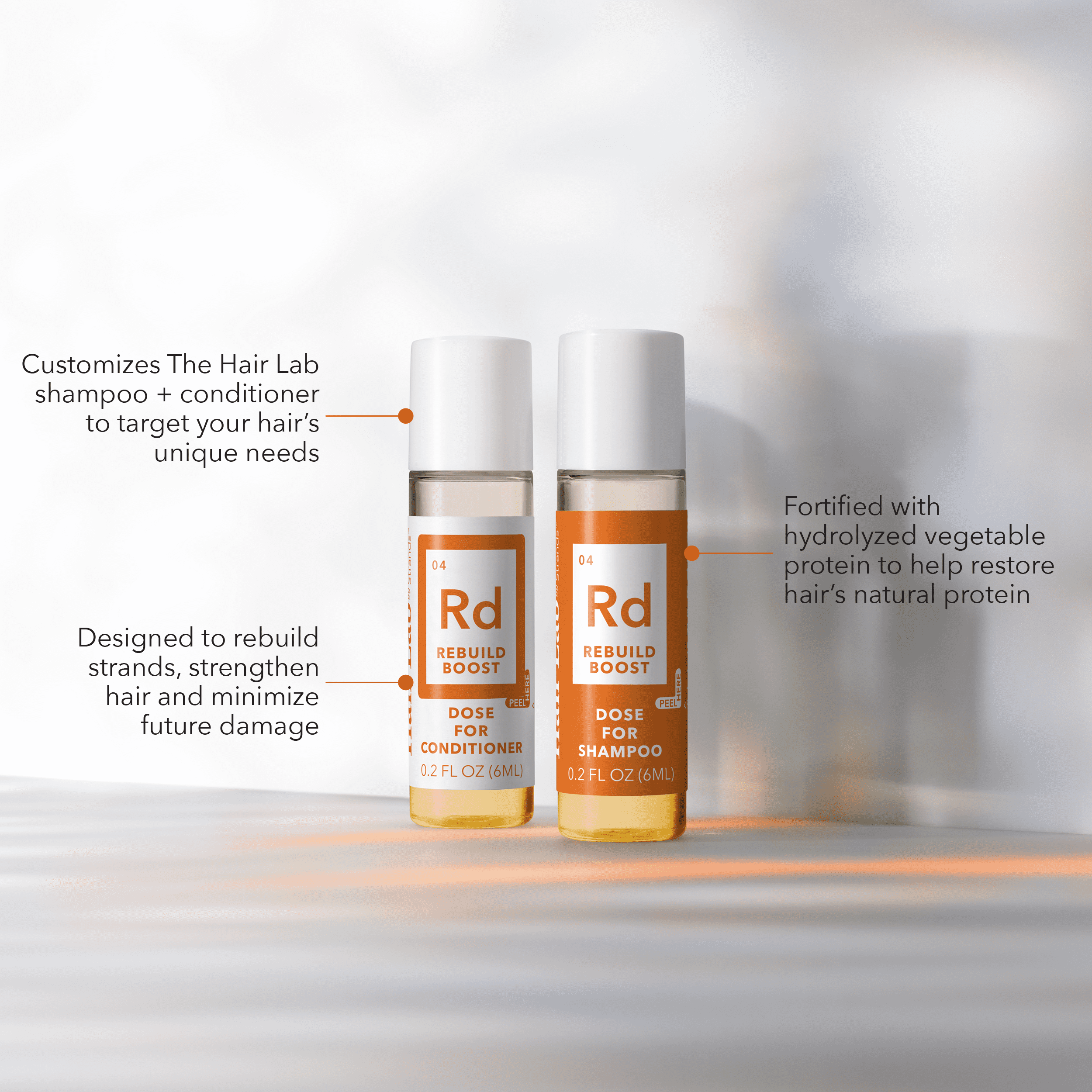 Hair Lab Rebuild Boost Shampoo Conditioner Dose Set Hydrolyzed Vegetable Protein Boost Strength Hair 2 x 0.2 oz