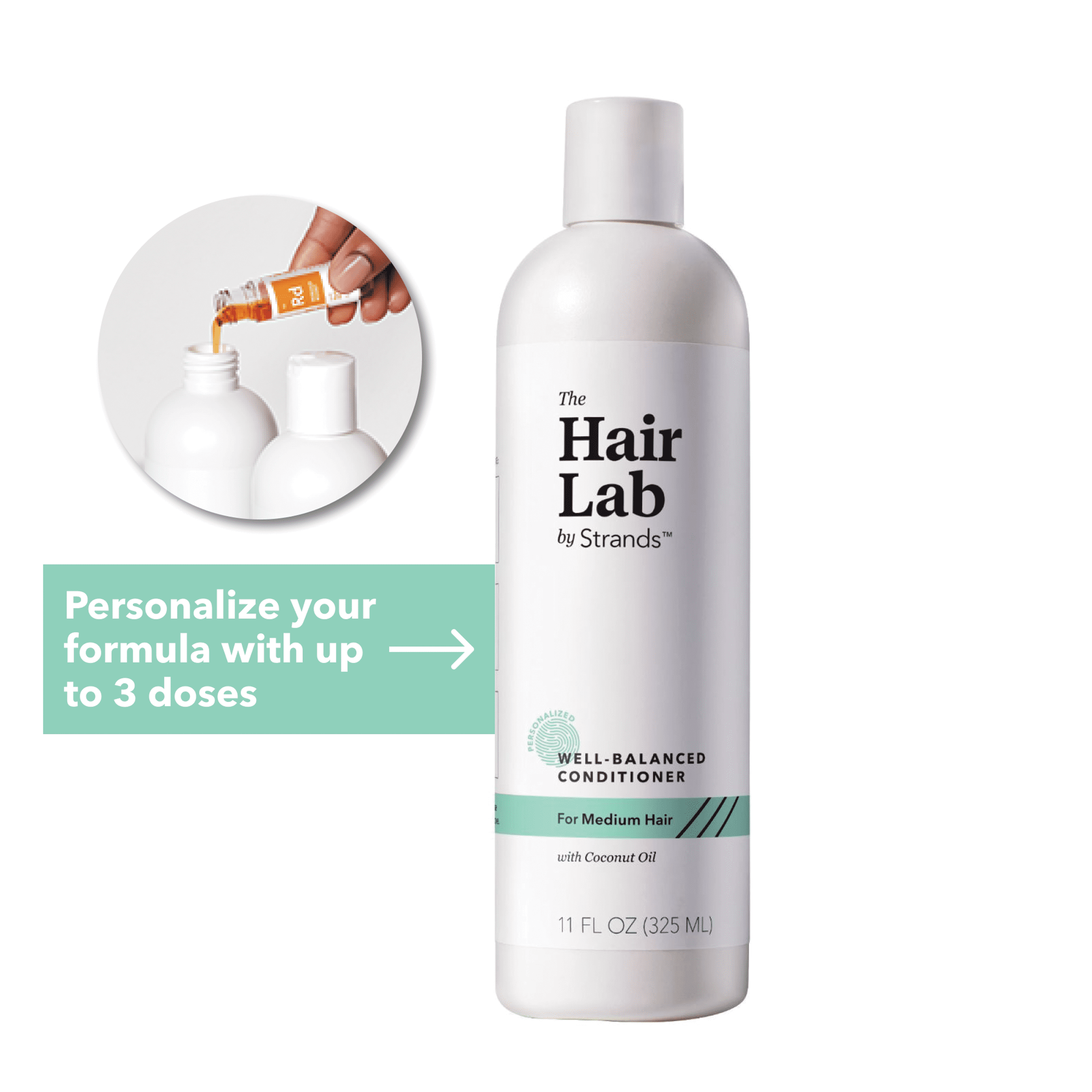 Hair Lab Well-Balanced Coconut Oil Conditioner Medium Hair Sulfate Paraben Free 11 oz