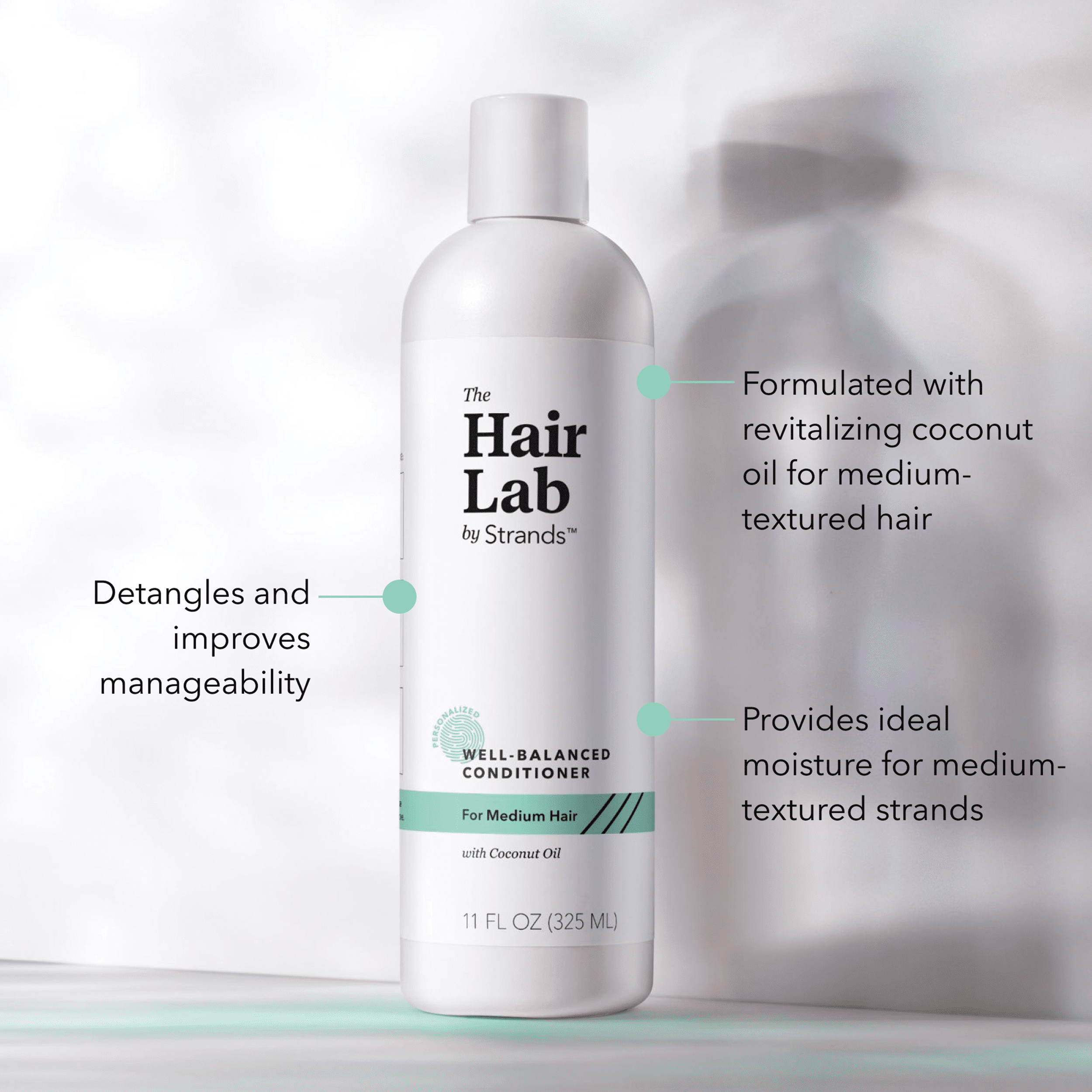 Hair Lab Well-Balanced Coconut Oil Conditioner Medium Hair Sulfate Paraben Free 11 oz