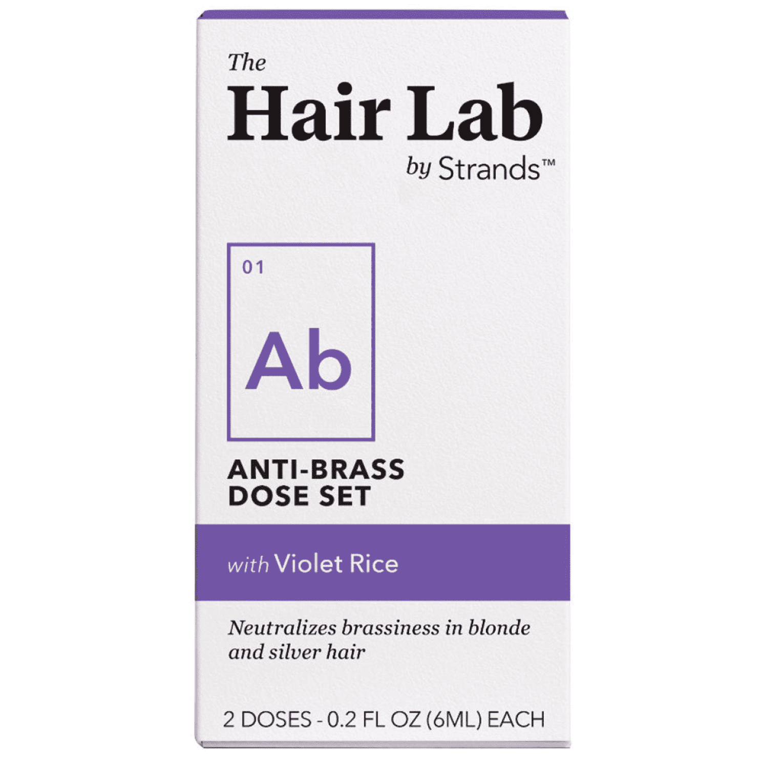 Hair Lab Anti-Brass Custom Shampoo Conditioner Dose Set with Violet Rice for Toning Hair 2x0.2 oz.