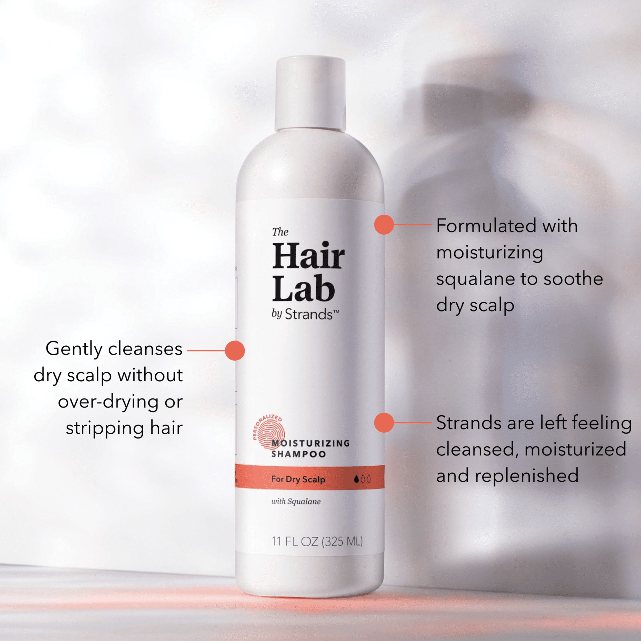 Hair Lab Moisturizing Shampoo Squalane Dry Scalp Sulfate Paraben Free 11 oz